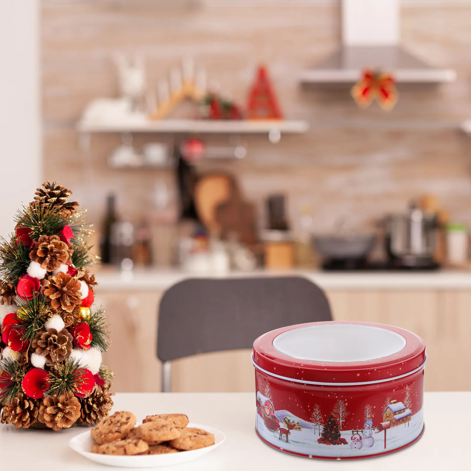 Candy Box Christmas Packaging Tin Boxes Cookie Container Holiday Tins Baked Goods Xmas Small Biscuits Treat