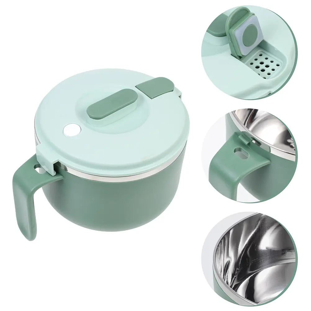 Stainless Steel Food Container Reusable H Instant Noodle Salad Ramen Kitchenware Easy Clean Compact Lunch
