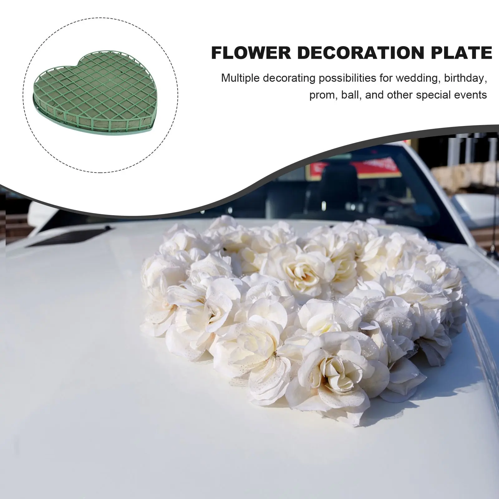1pc Car Head Flower Decoration Floral Foam Accessories Suction Cup Lightweight LeakProof Bowl Plant Mud Flower Arrangement