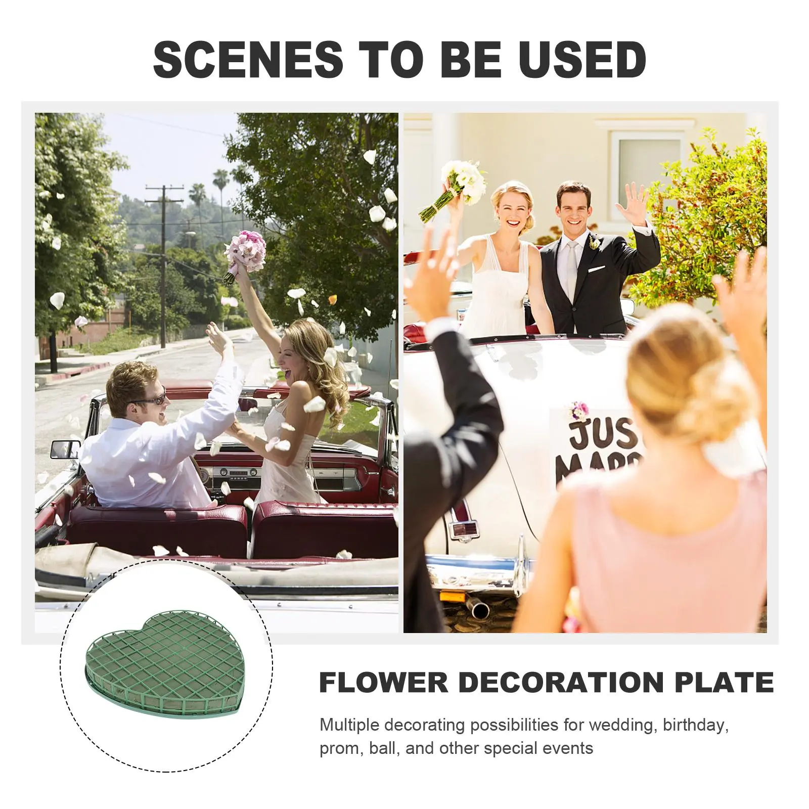 1pc Car Head Flower Decoration Floral Foam Accessories Suction Cup Lightweight LeakProof Bowl Plant Mud Flower Arrangement