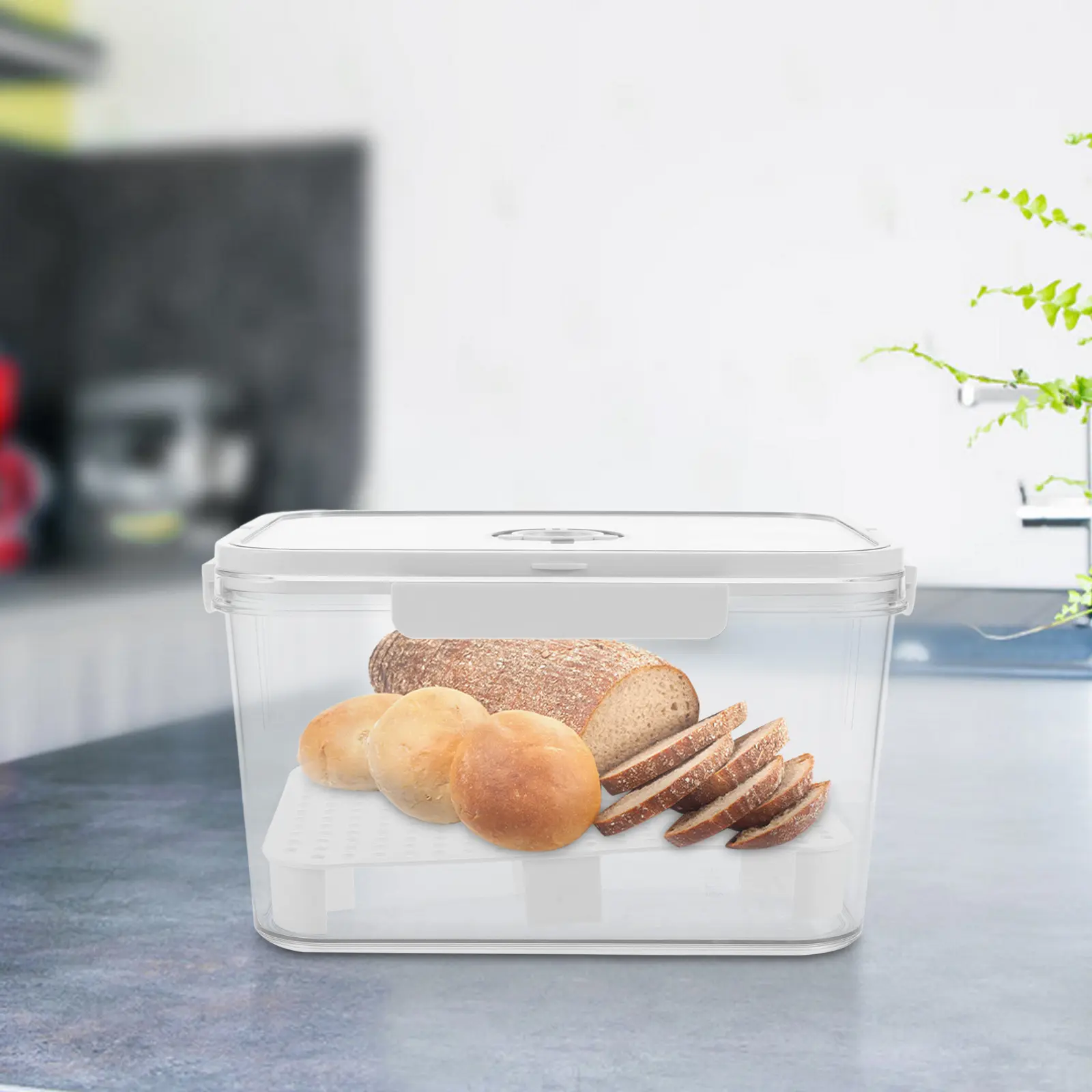 Bread Box Refrigerator Compartment Storage Airtight Bread Keeper Cookie Storage Plastic Fruit Compartment Kitchen Barware