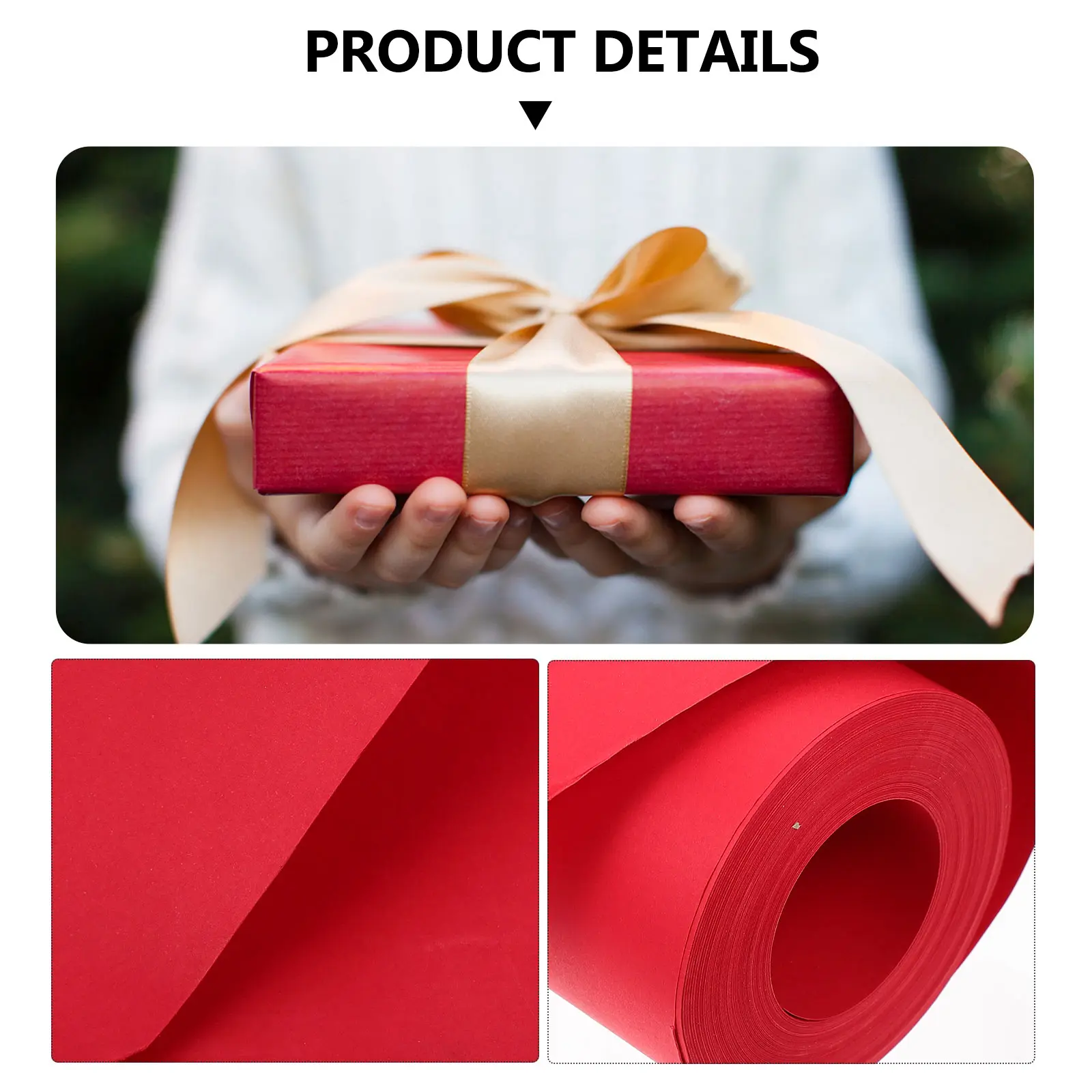 Red Kraft Roll Gift Decor Paper for Gift Wrapping Flower Packaging Decorative Paper Craft Supplies Safe Protector