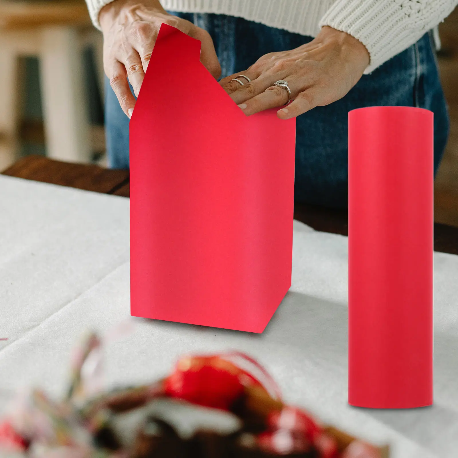Red Kraft Roll Gift Decor Paper for Gift Wrapping Flower Packaging Decorative Paper Craft Supplies Safe Protector