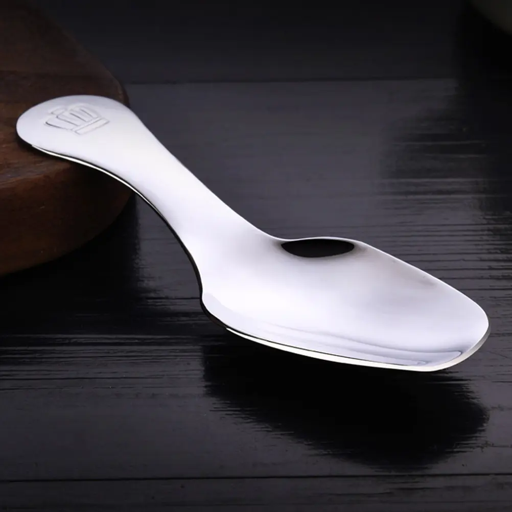 2 Pcs Stainless Steel Teaspoon Ice Cream Dessert Spoons Short Handle Scoop Gift