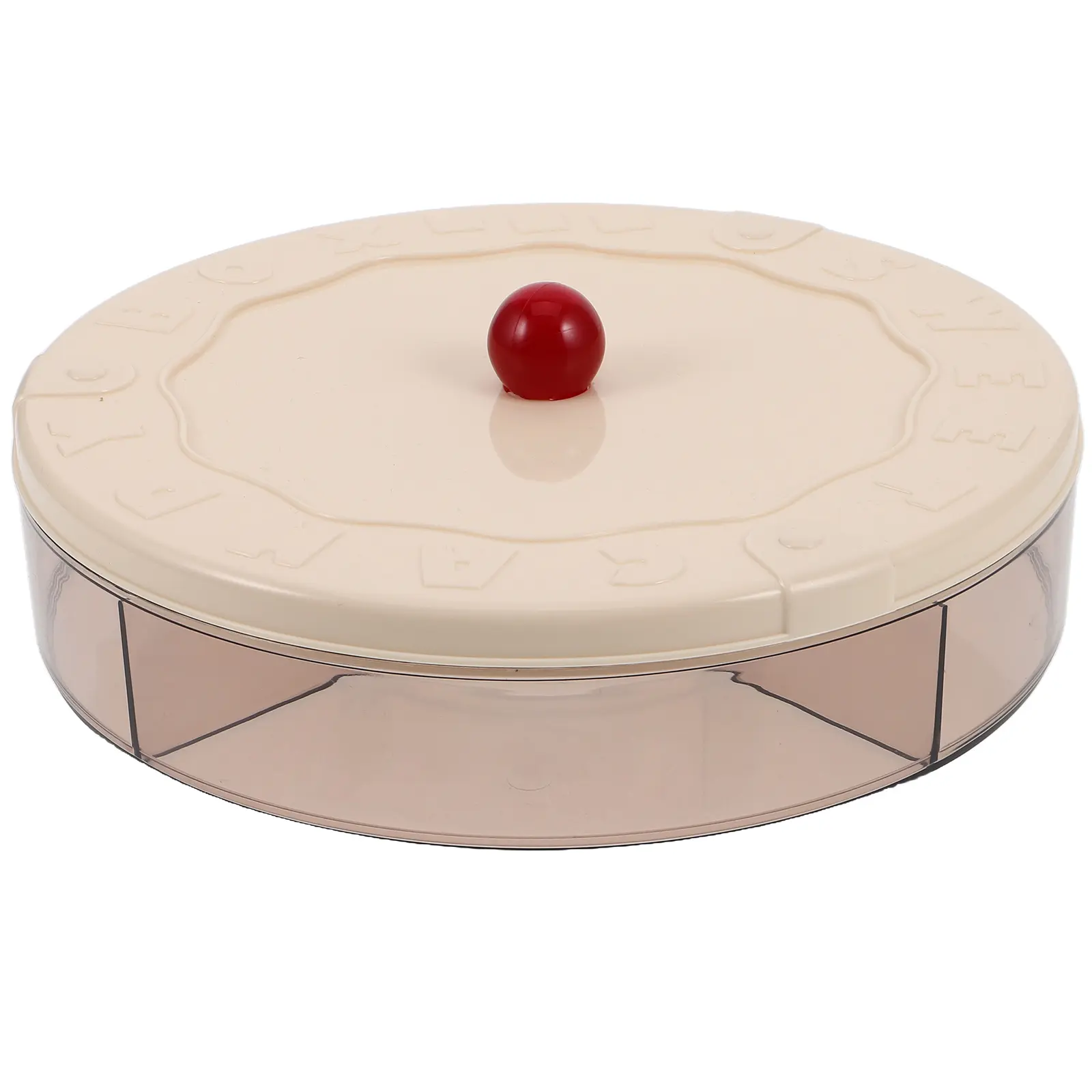 Fruit Box Storage Snack Beige Small Multi Compartment Lid Room Coffee Table Decor PP PET Material Snack