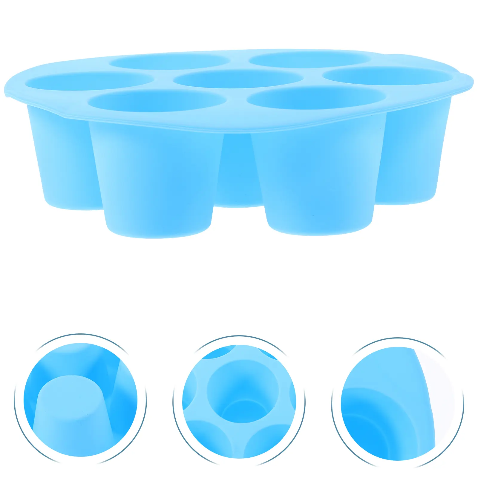 Silicone Muffin Mold Non Stick Baking Tray Cupcake Tin Air Fryer Cake Moulds 155x41mm Blue Small Size Cake Pan