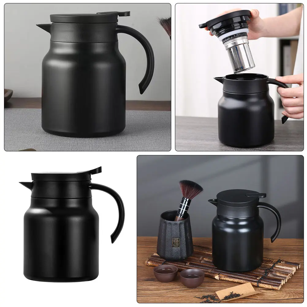 Stainless Steel Large Capacity Cup Coffee Household Bottle Black Office Insulated Water Kettle H held Bottles Hot Cold