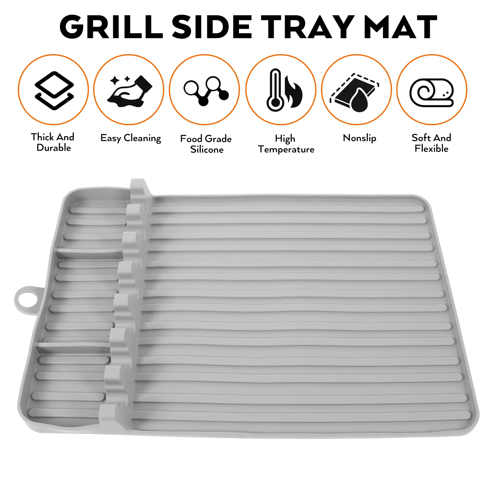 Silicone Pad for Countertop Mat Bbq Tool Outdoor Protection BBQ Grill Side Shelf Mat Silicone Griddle Accessories
