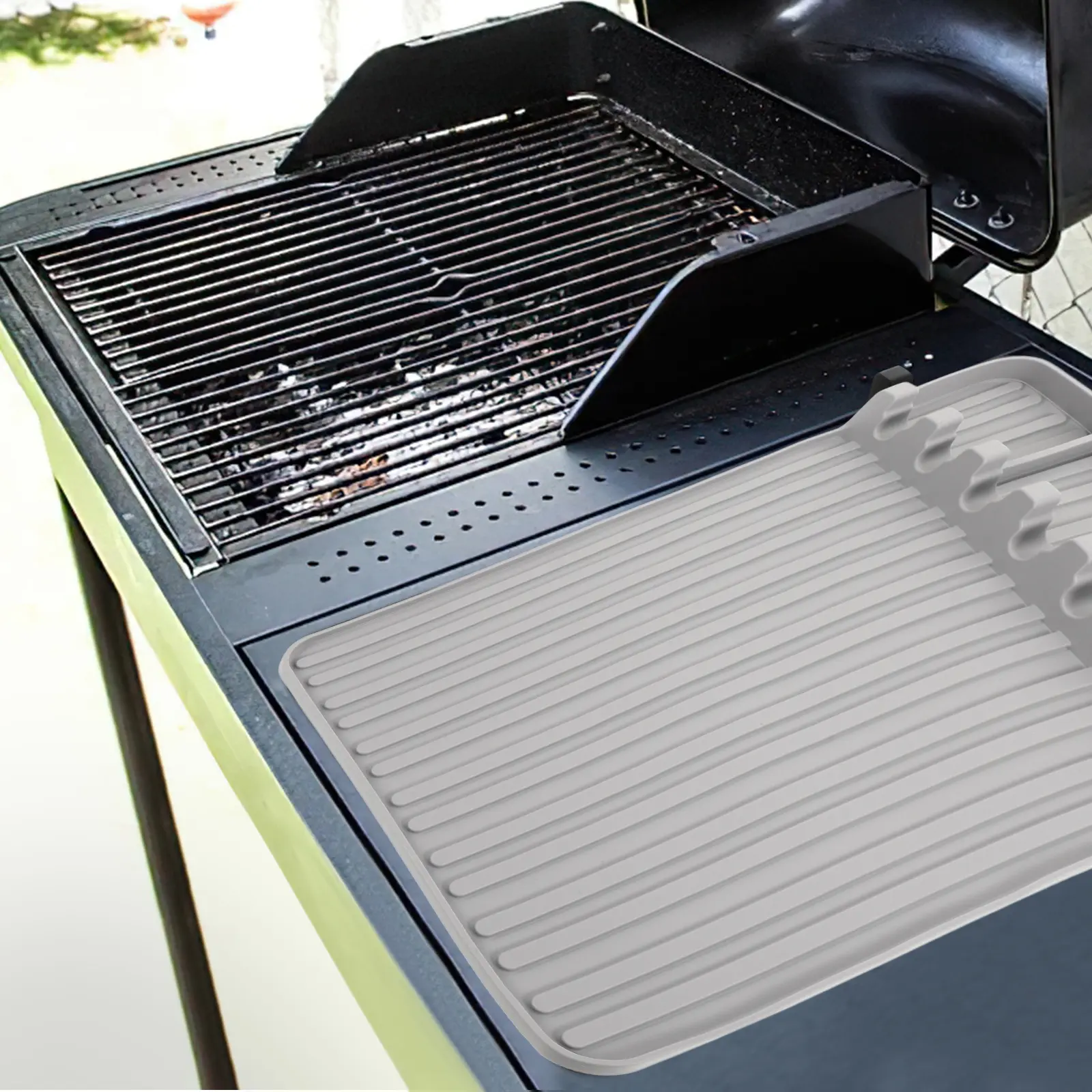 Silicone Pad for Countertop Mat Bbq Tool Outdoor Protection BBQ Grill Side Shelf Mat Silicone Griddle Accessories
