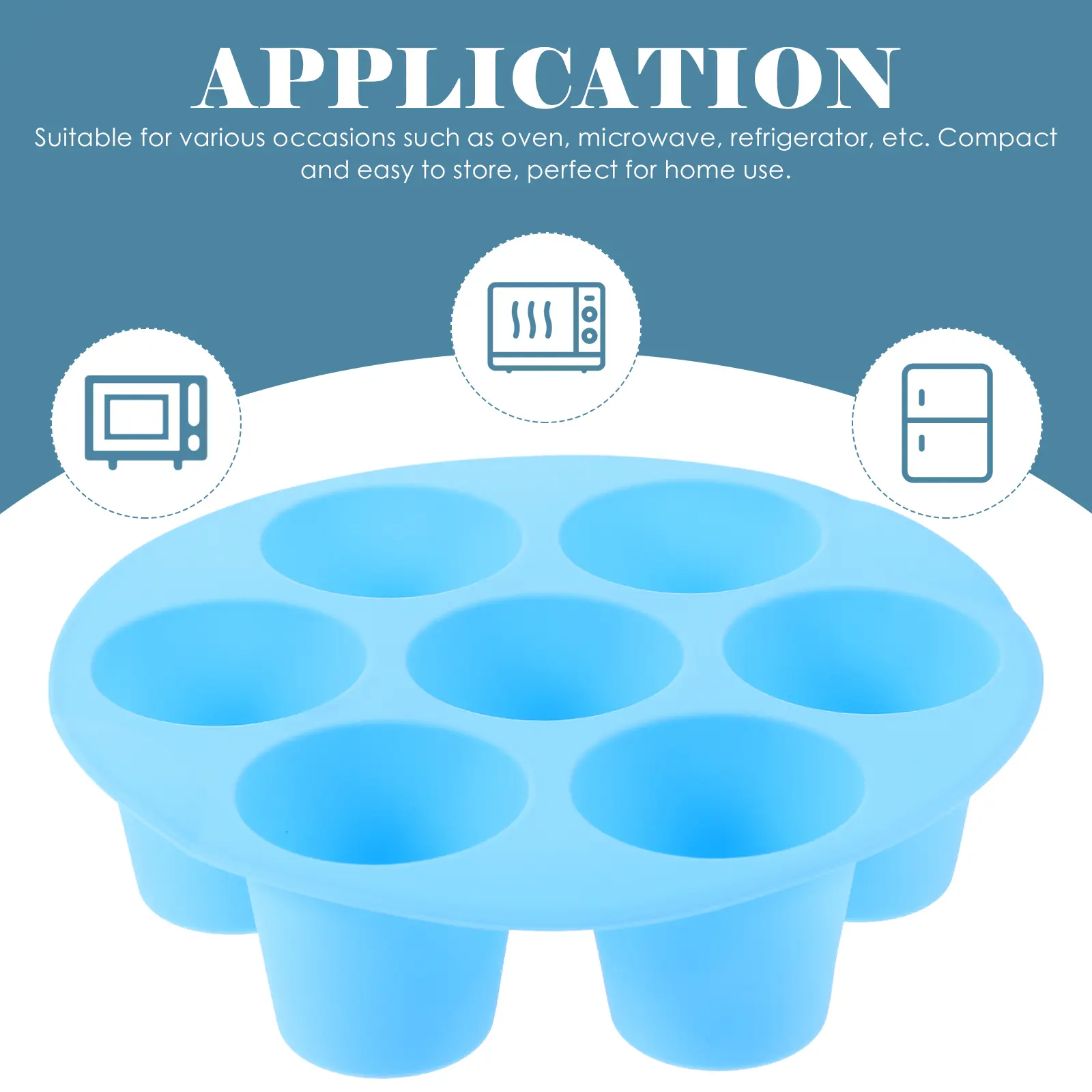 Silicone Muffin Mold Non Stick Baking Tray Cupcake Tin Air Fryer Cake Moulds 155x41mm Blue Small Size Cake Pan