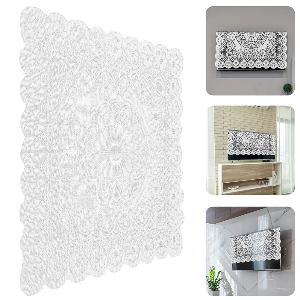 Lace Appliance Cover White Small Floral Embroidered Guipure Trim Tablecloth Square Cloth Household Microwave Oven Protector Rice