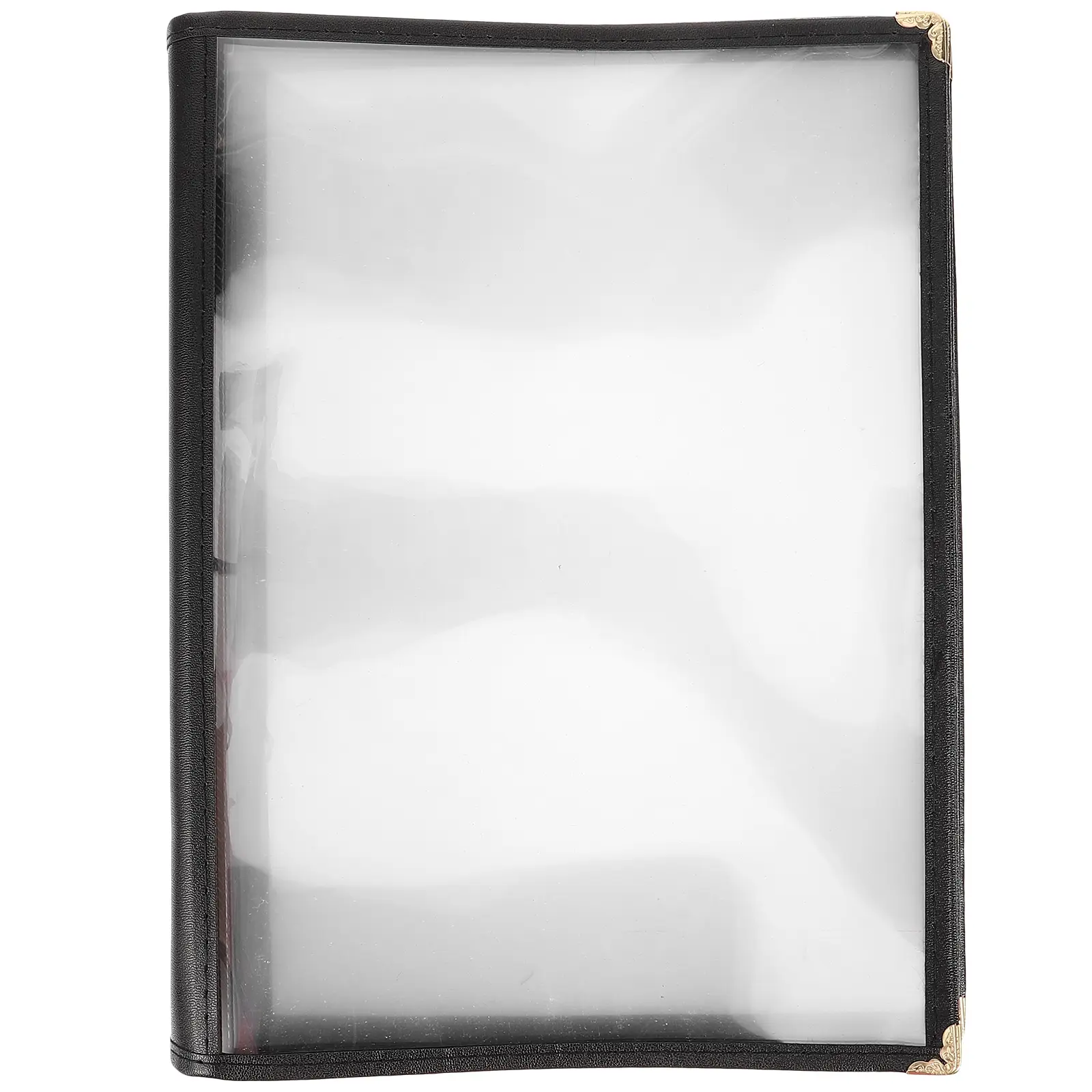 PVC Transparent Recipe Book A4 Menu Holders 12 Pages Black Restaurant Hotel Kitchen Cafe Use Large Capacity Stylish