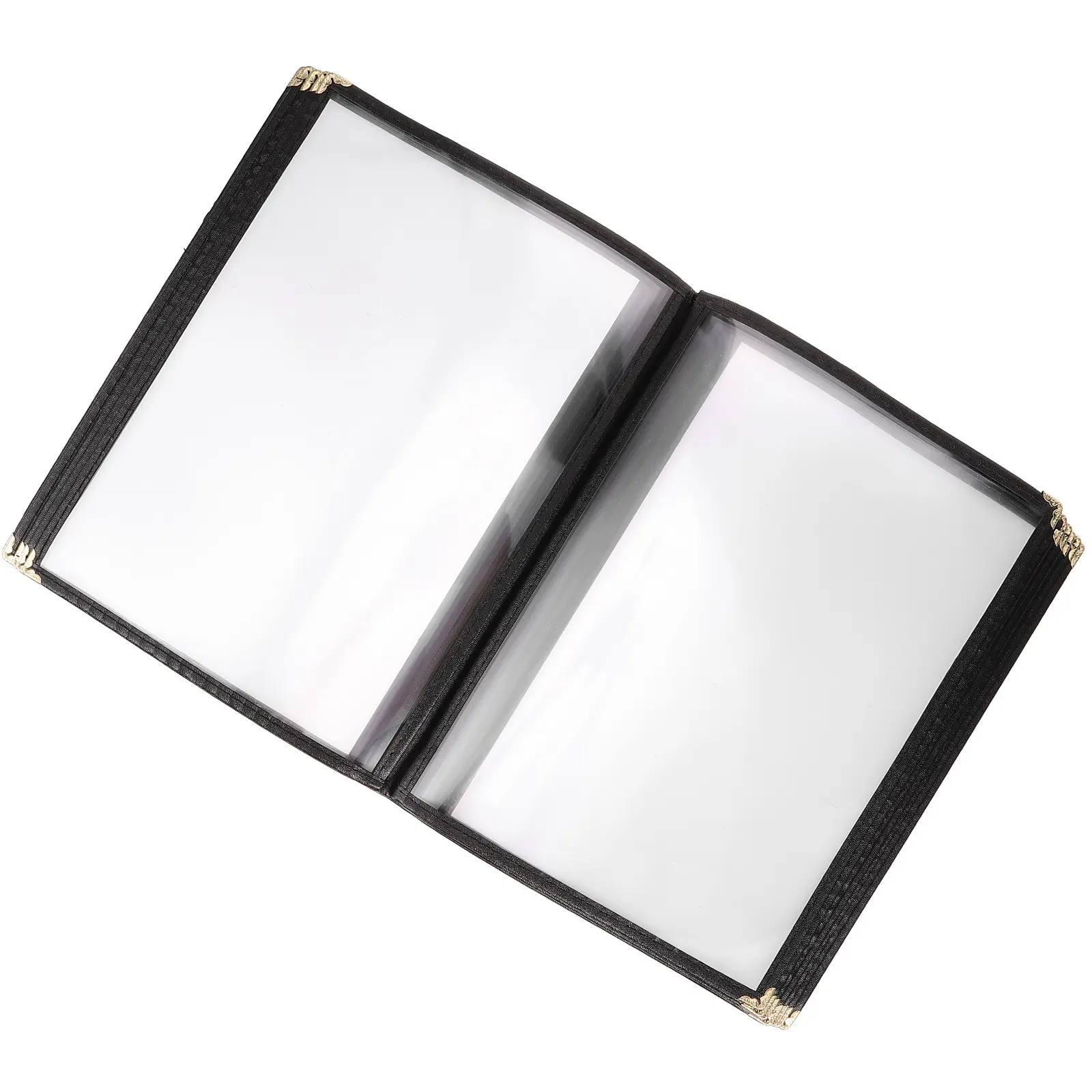 PVC Transparent Recipe Book A4 Menu Holders 12 Pages Black Restaurant Hotel Kitchen Cafe Use Large Capacity Stylish