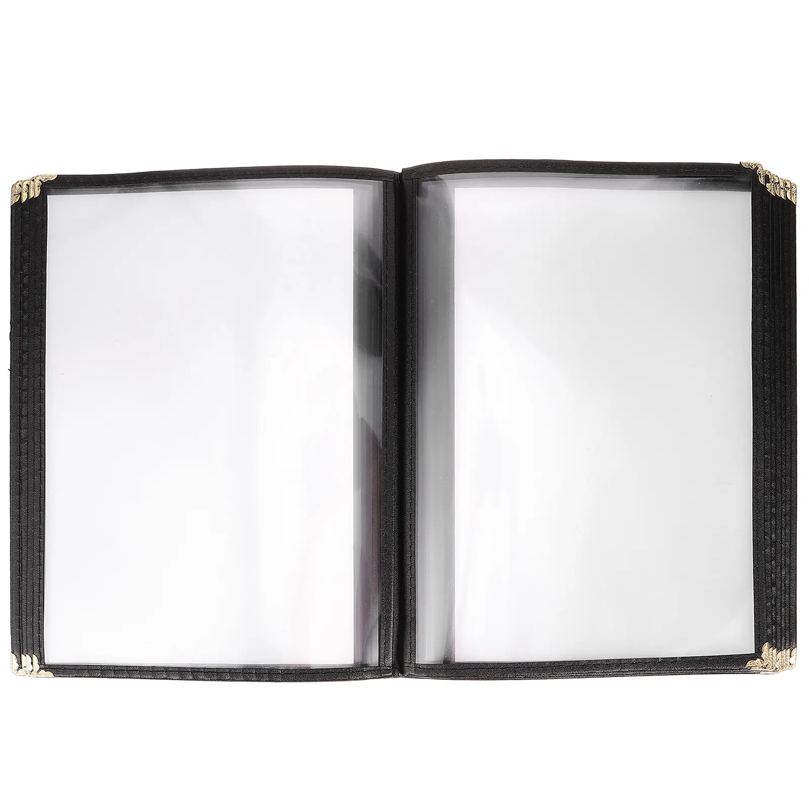 PVC Transparent Recipe Book A4 Menu Holders 12 Pages Black Restaurant Hotel Kitchen Cafe Use Large Capacity Stylish