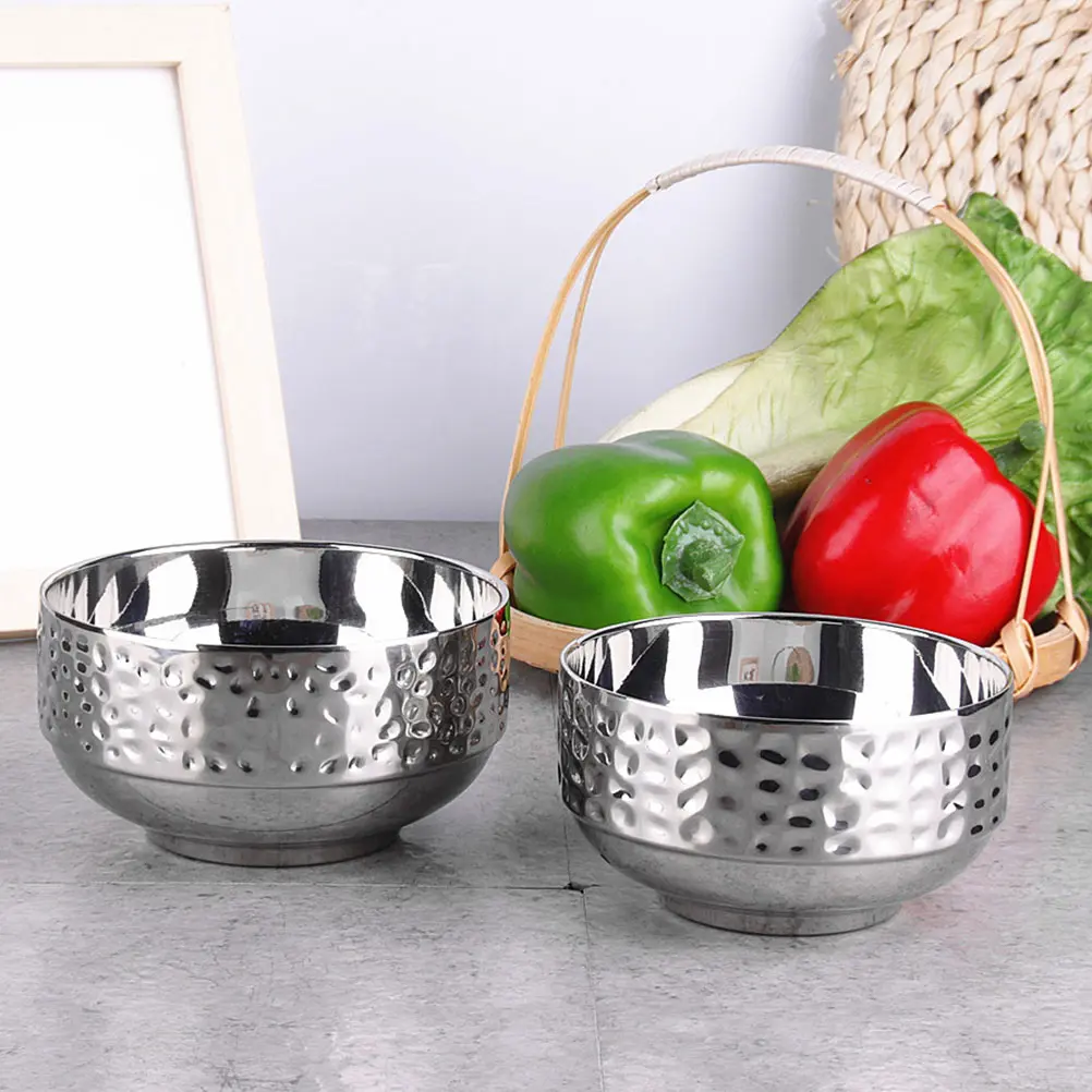 Stainless Steel Hammer Rice Creative Soup Noodle Bowl Insulated Food Container Multi-Functional Home Restaurant