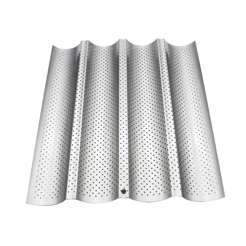 3pcs Perforated Pan Stainless Steel Nonstick Heat Resistant French Bread Baking Mold Oven Home Bakery Pans