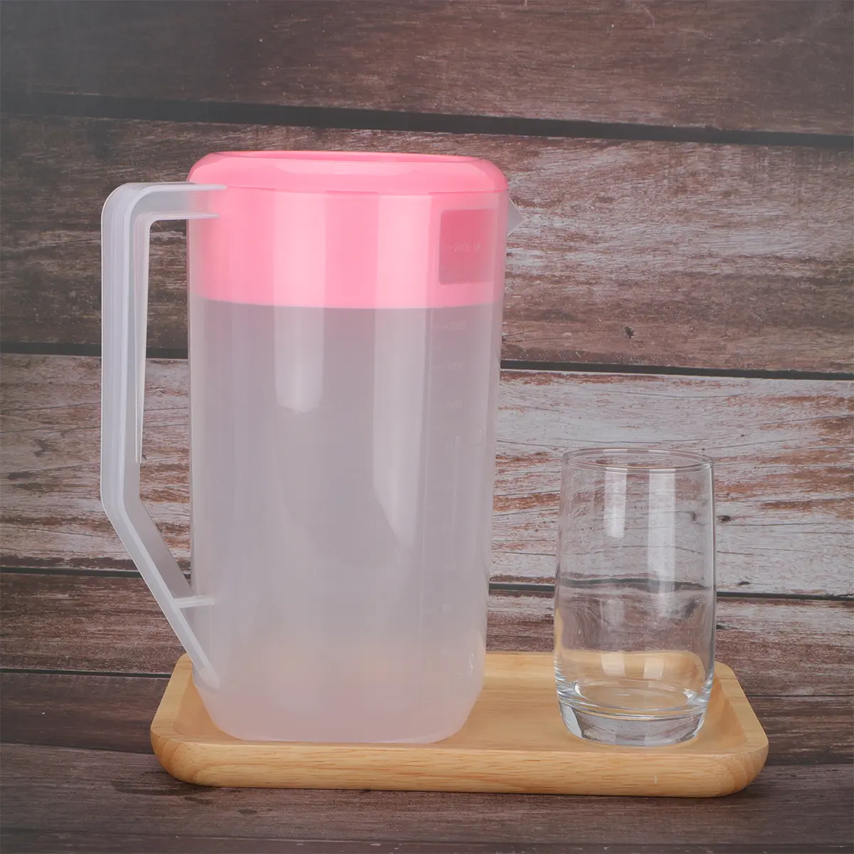 2400 Ml Cold Water Bottle Large White Jug Pitcher Kettle Beverage with Lid Flowers
