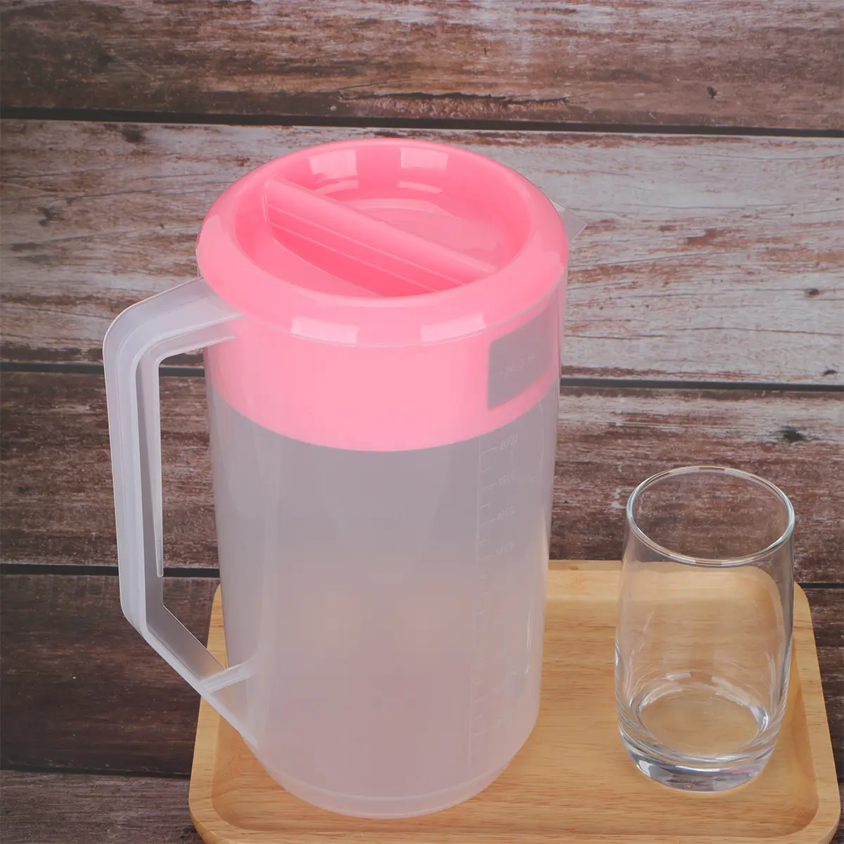 2400 Ml Cold Water Bottle Large White Jug Pitcher Kettle Beverage with Lid Flowers