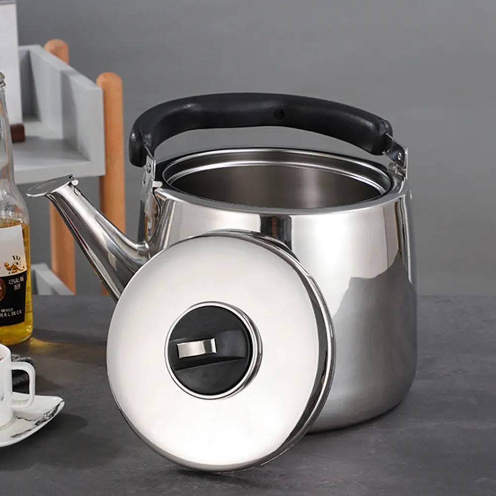 Stainless Steel Teakettle Large Capacity Sounding Kettle Whistling Water Pot for Home Tea Coffee Oatmeal Instant Soup Heating