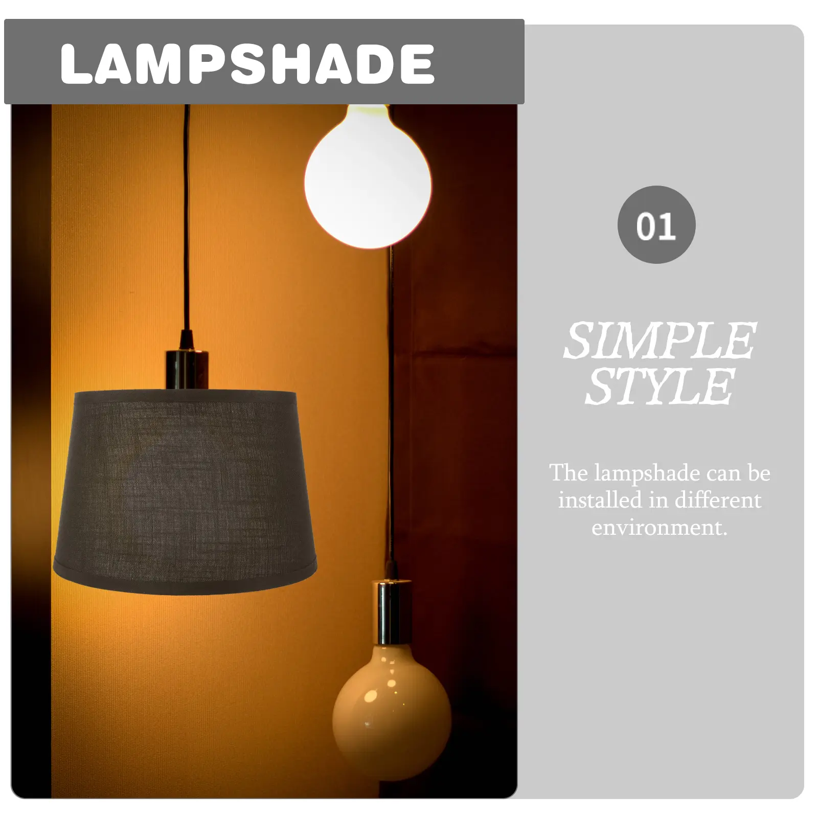 Fabric Lampshade Floor Replacement Cloth Drum Rustic Simple Lighting Cloth Lamp Shade Simple Lamp Shade Accessory