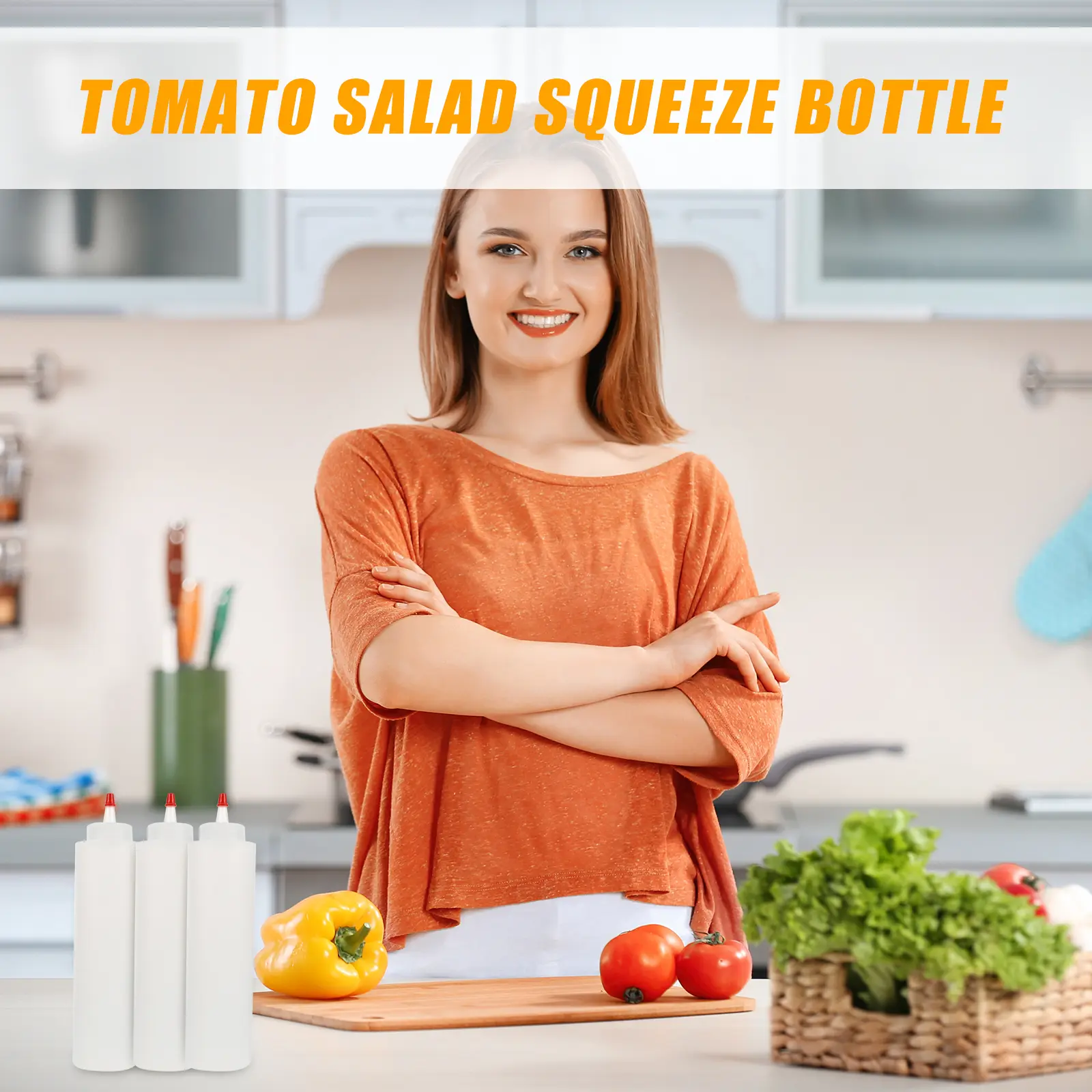 6pcs Squeeze Sauce Bottles Plastic Dressing Containers Condiment Dispenser Tomato Ketchup Mustard BBQ Camping Waterproof
