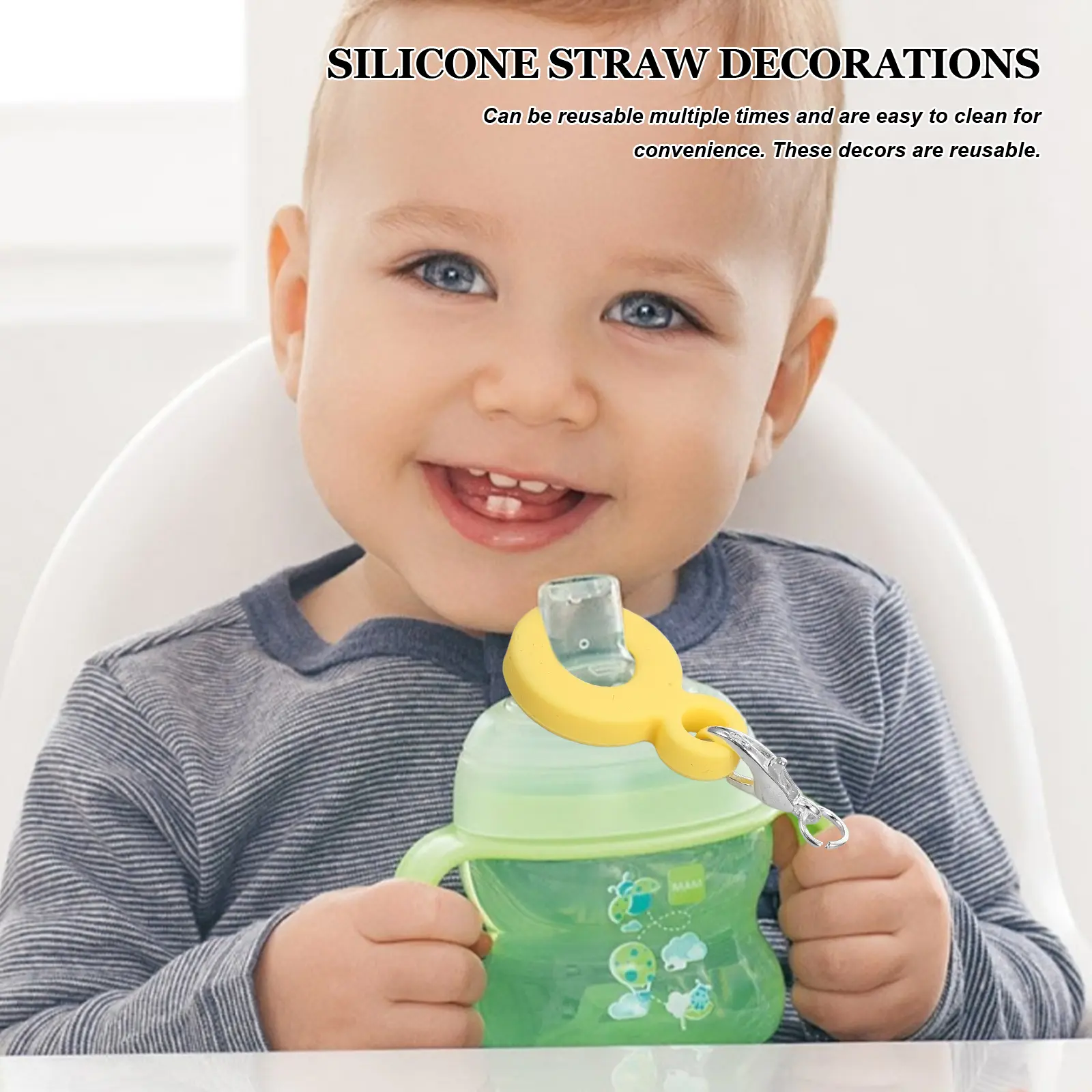4 Pcs Straw Hanging Ornaments Reusable Drinking Pendant Charms Replacement Compatible with Stanley Silicone Automatic Cup