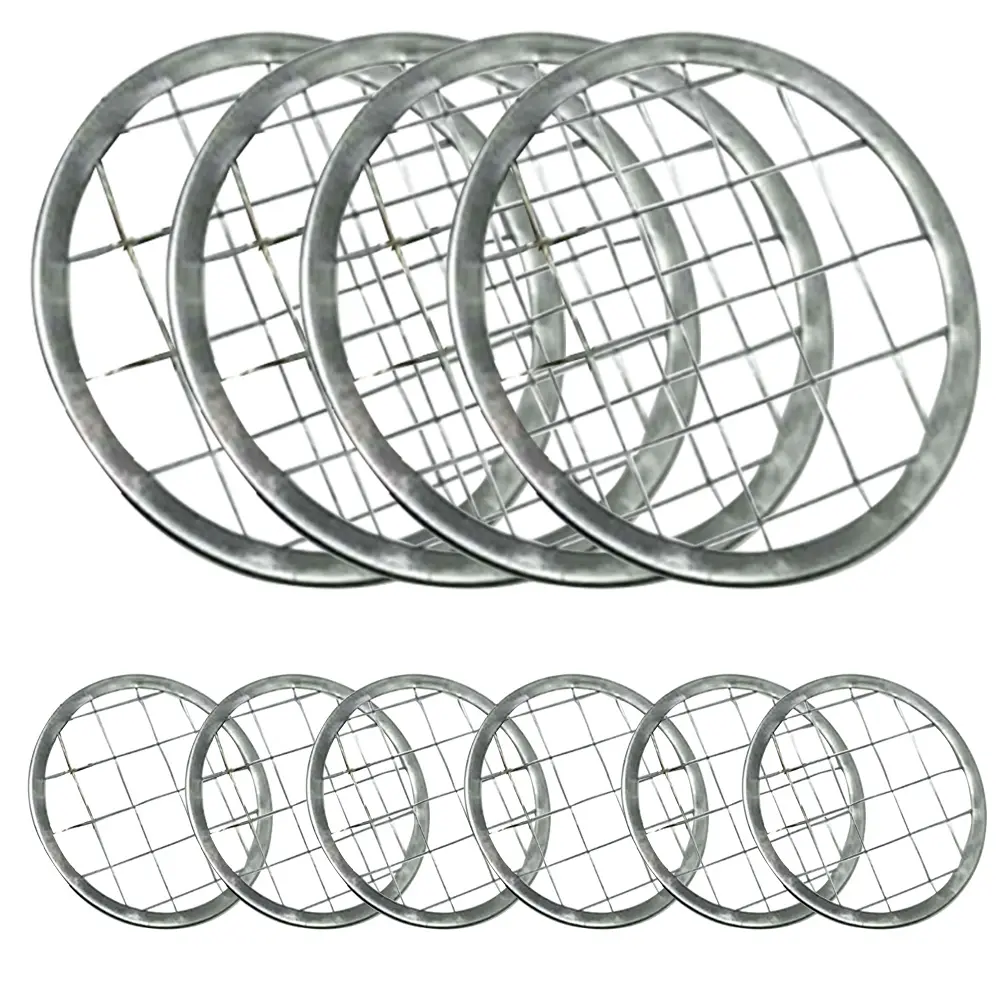 10pcs 70mm Mason Jar Grid Pen Holder Lid for Floral Arrangement Vase Flower Tool Silver Metal Kitchen Bar Supplies Home Decor