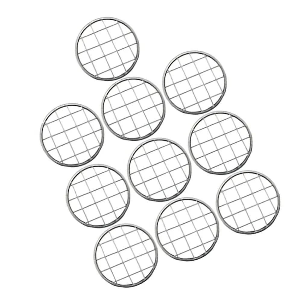 10pcs 70mm Mason Jar Grid Pen Holder Lid for Floral Arrangement Vase Flower Tool Silver Metal Kitchen Bar Supplies Home Decor