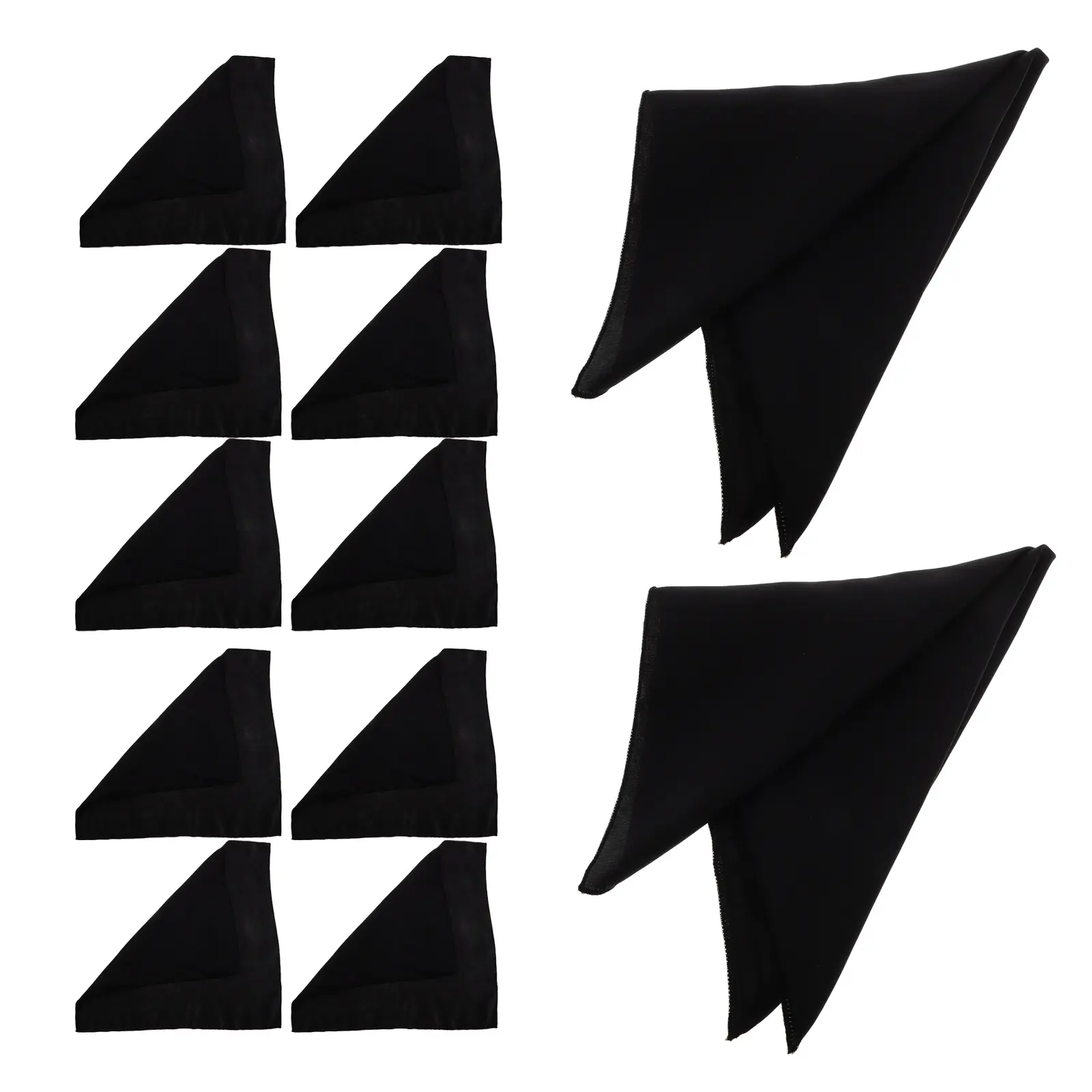 12pcs Cloth Napkin Soft Comfortable Elegant Design Versatile Use Black Dinner Napkins Kitchen Cleaning Fabric Reusable Tea