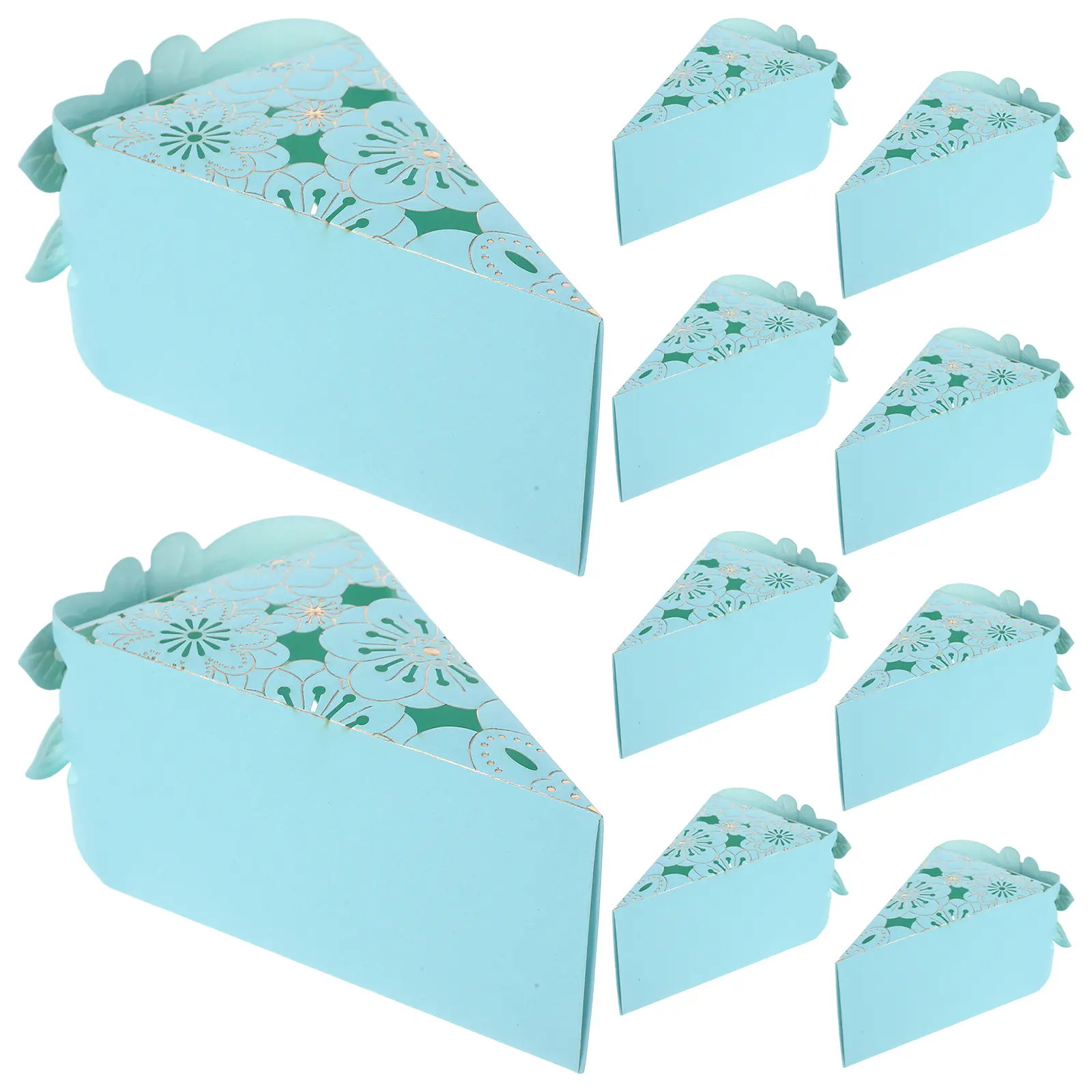10 Pcs Cake Box Baby Holder Storage Birthday Party Sugar Gift Container Triangle Boxes Packaging Cases