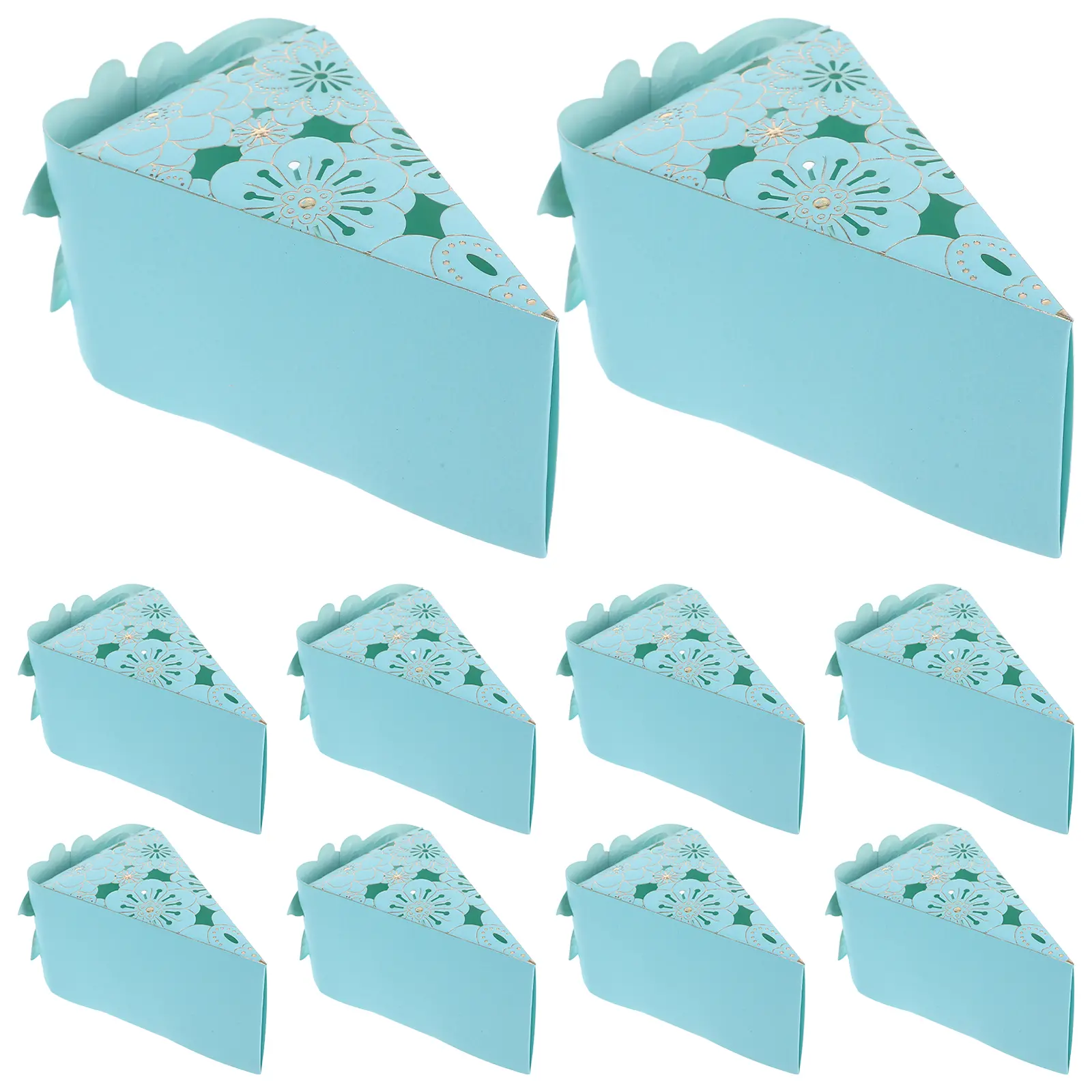 10 Pcs Cake Box Baby Holder Storage Birthday Party Sugar Gift Container Triangle Boxes Packaging Cases