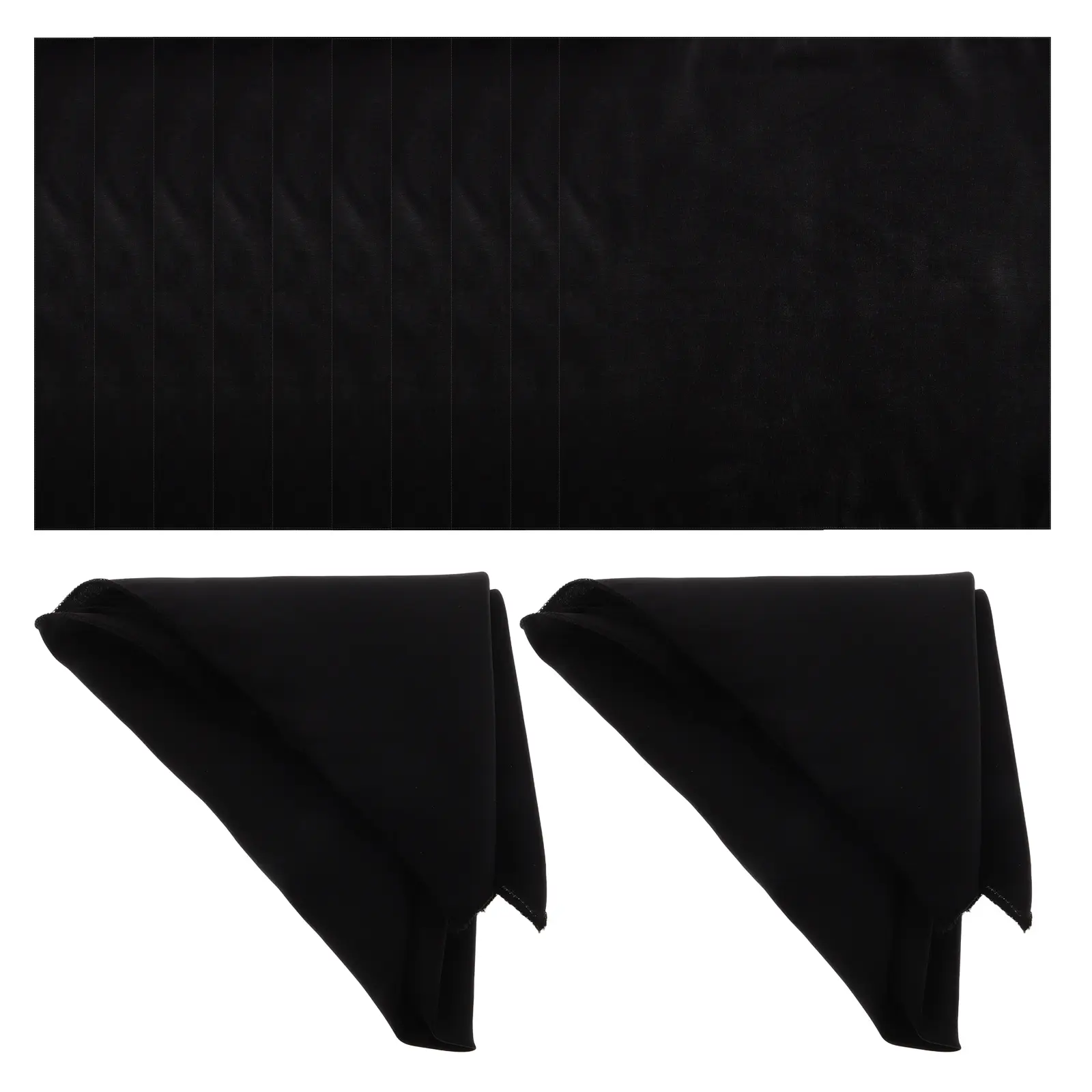 12pcs Cloth Napkin Soft Comfortable Elegant Design Versatile Use Black Dinner Napkins Kitchen Cleaning Fabric Reusable Tea