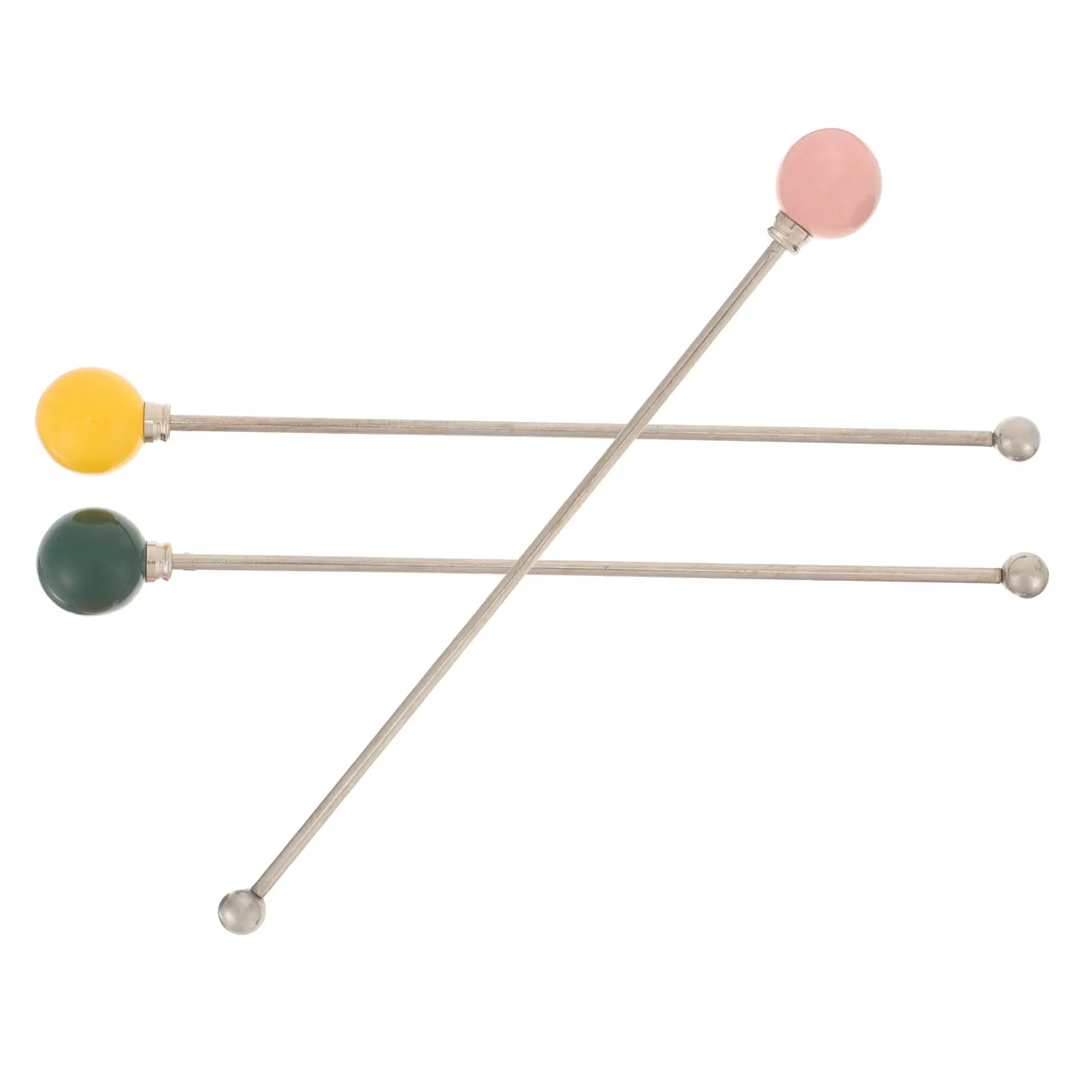 3pcs Color Stirring Rods Long H Metal Coffee Juice Stirrers Reusable Mixing Sticks Practical Gifts Party Supplies