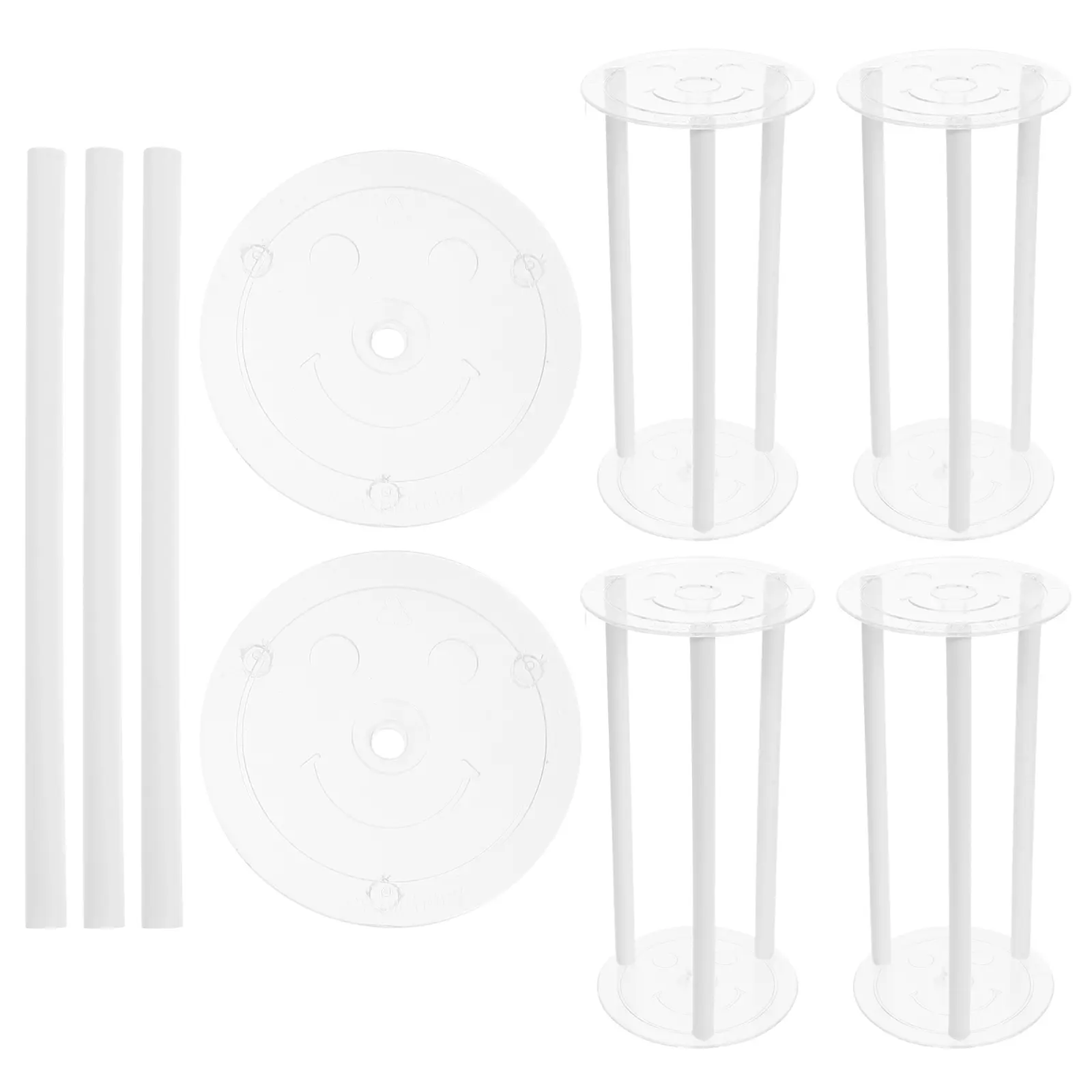 Cake Sticks Support Rods Piling St Dowels Kit Double Layer Food Contact Grade New Material Floating Smile Cake Transparent