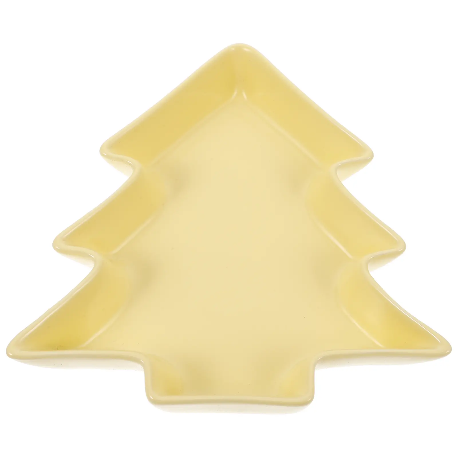 Christmas Tree Shape Ceramic Plates Matte White Finish Dinnerware Set Dessert Salad Snack Tray Easy Maintenance Kitchen Barware