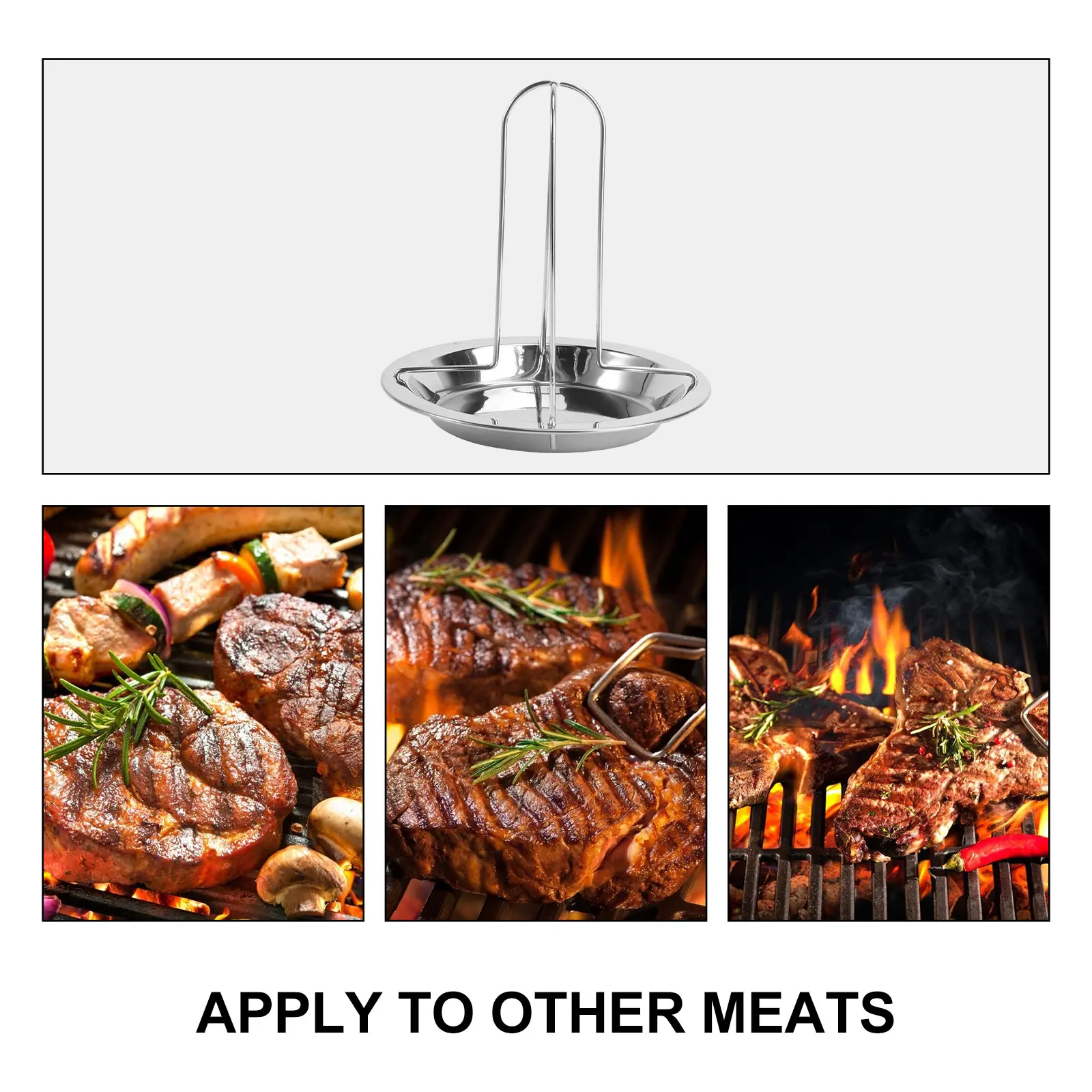 Outdoor Chicken Rack Barbecue Metal Roasting Frame Durable Safe Easy Assemble Camping BBQ Tool Smoke Effect Oven Meat Turkey