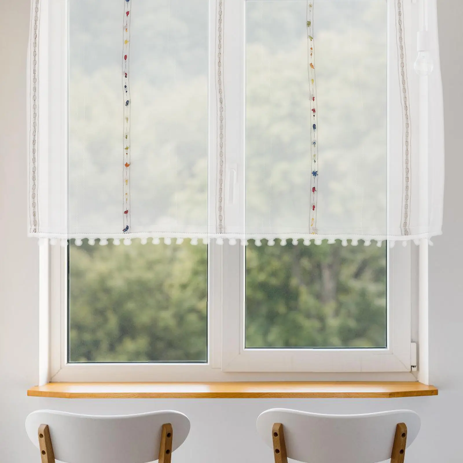 Kitchen Bar Curtain Polyester Short Window Accessory Curtains Cloth Drape Privacy Energy Saving Home Decor