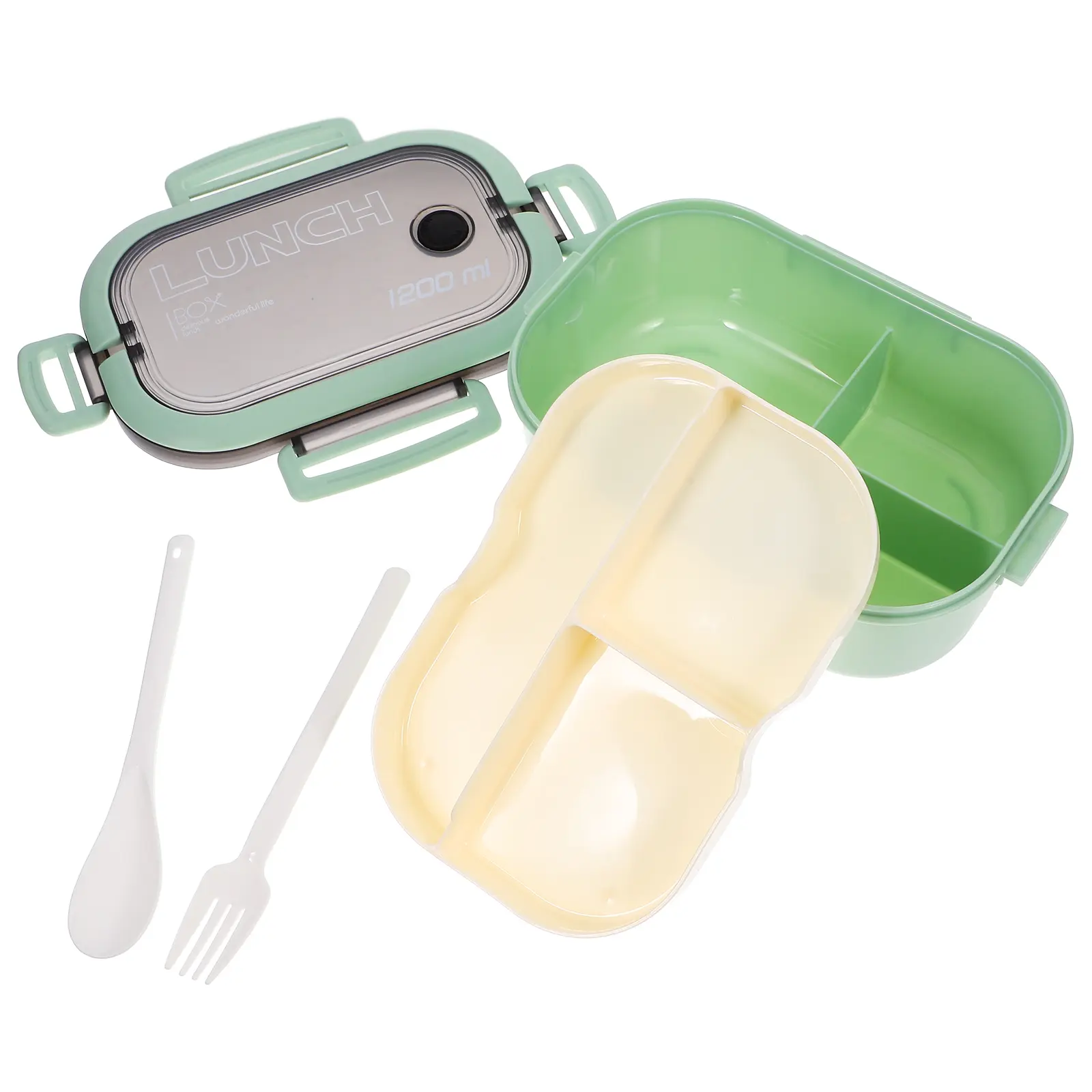 Portable Lunch Box Bento Adult Microwavable Leakproof Food Storage Compartment Easy Clean Light for Office Workers Camping
