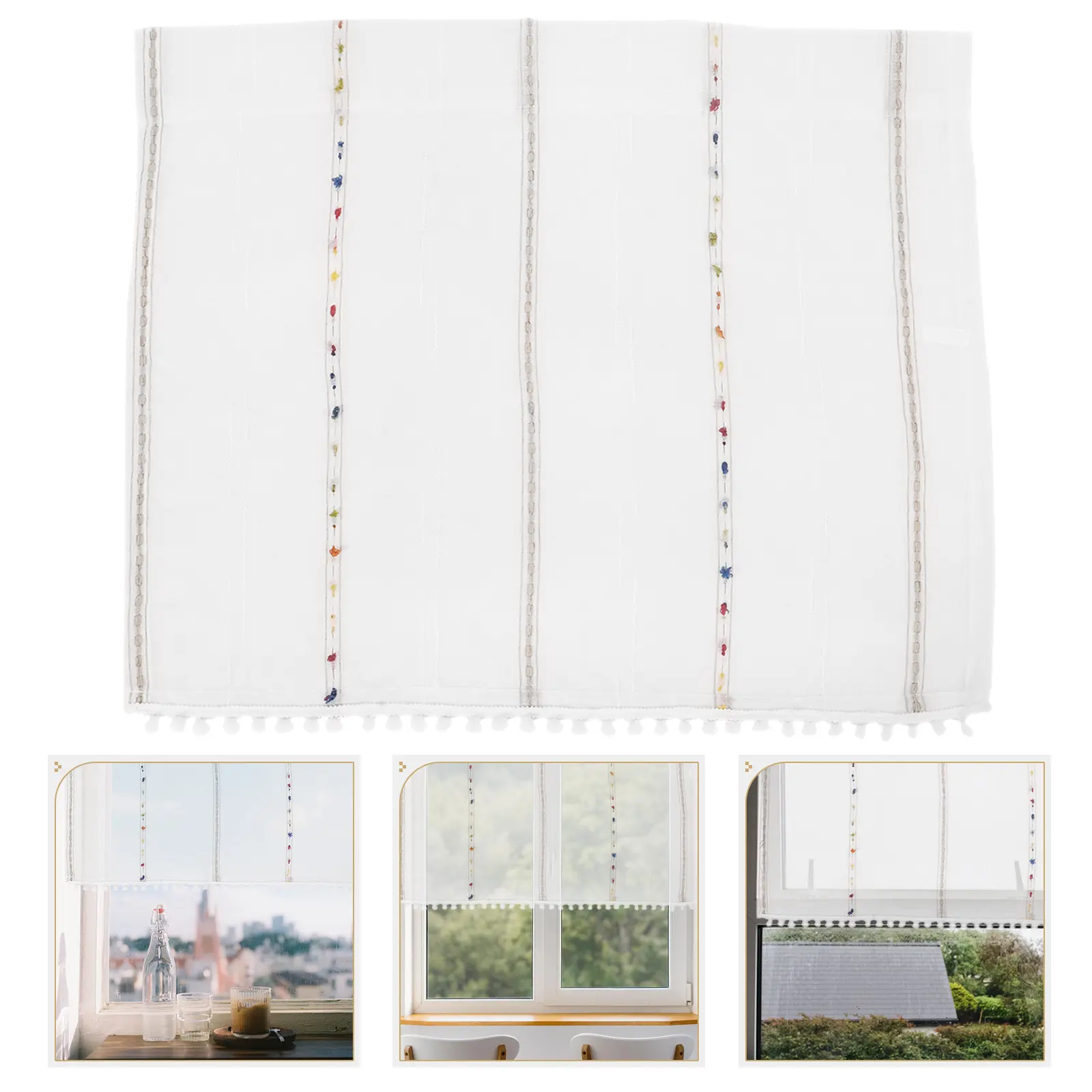 Kitchen Bar Curtain Polyester Short Window Accessory Curtains Cloth Drape Privacy Energy Saving Home Decor