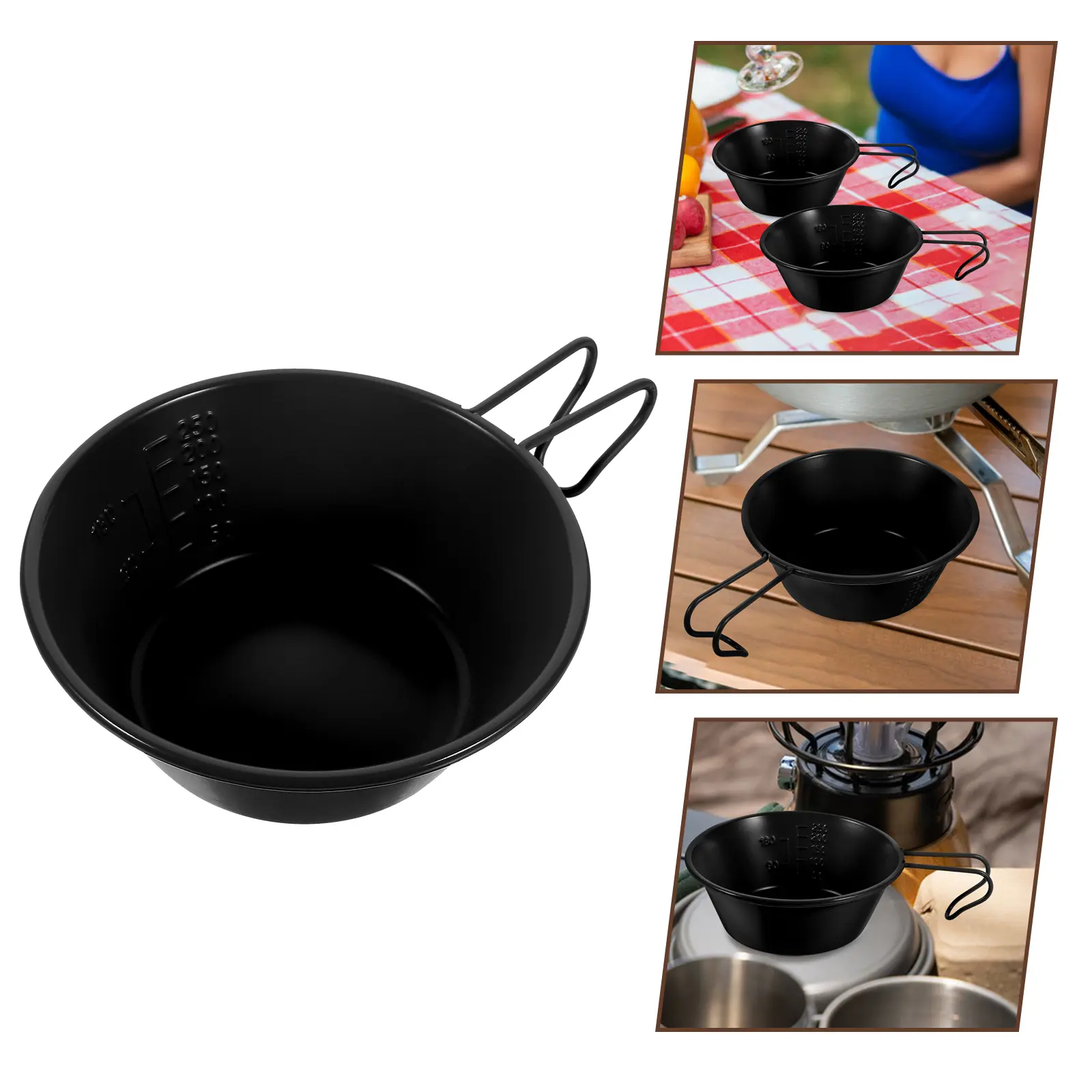 Stainless Steel Salad Bowl Serving Concentrate Camping Dishes Soup Bowls Camper