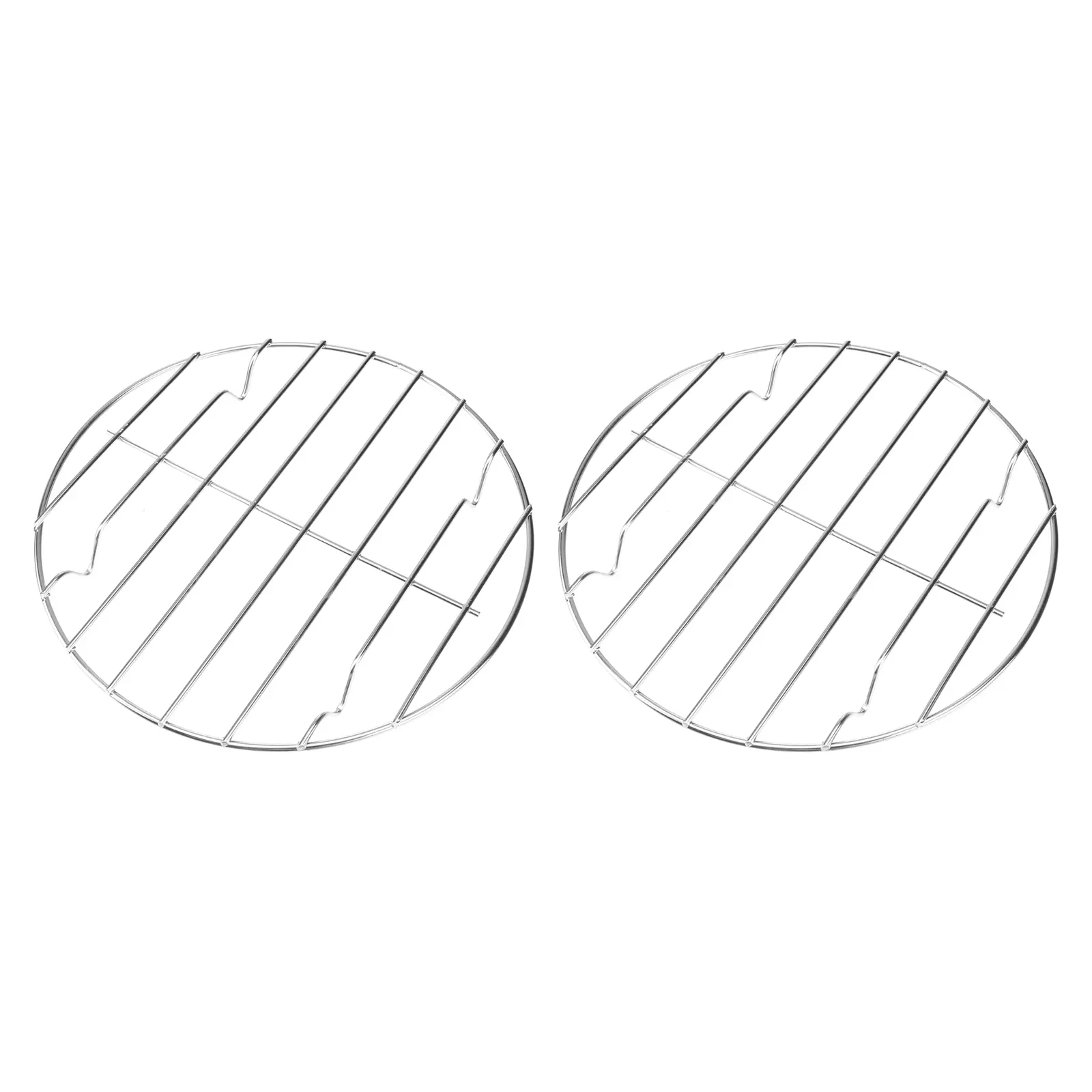 2 Pcs Grills Stainless Steel Barbecue Round Bbq Grate Rack Outdoor Barbeque Silver Barbeques