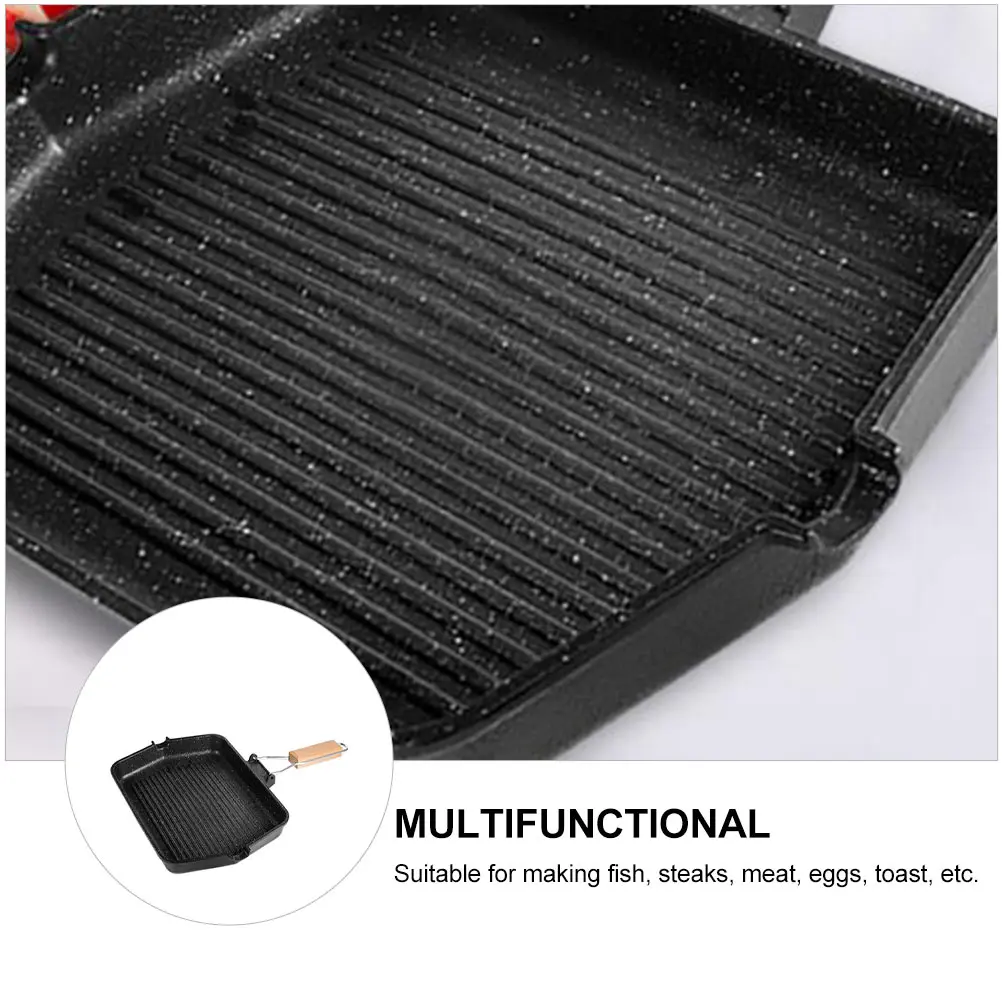 High-Quality Smokeless Frying Pan Non-Stick Barbecue Grill Pan Kitchen Cookware for Fish Steak Eggs Toast