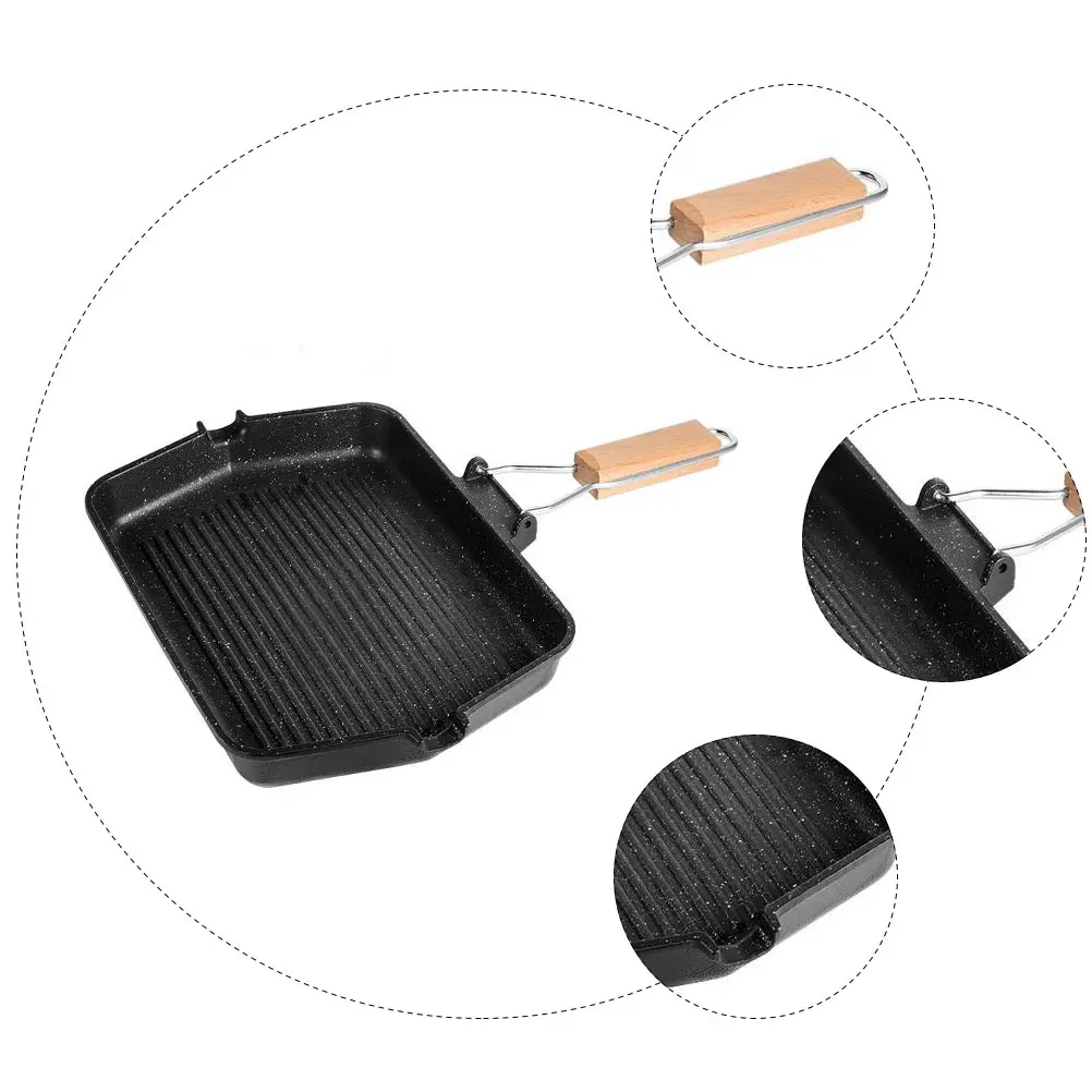 High-Quality Smokeless Frying Pan Non-Stick Barbecue Grill Pan Kitchen Cookware for Fish Steak Eggs Toast