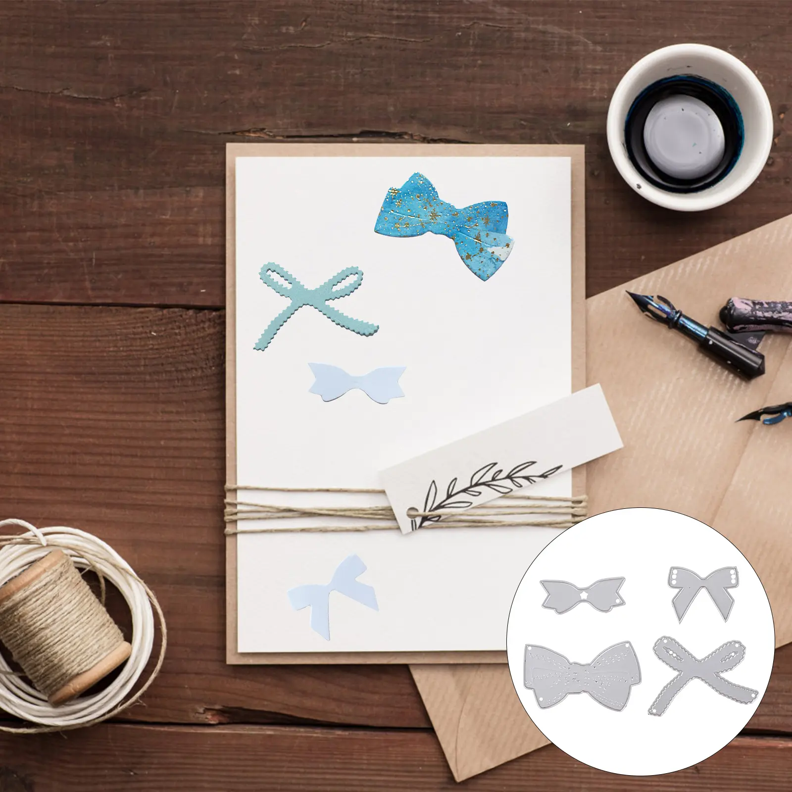 4 pcs Mold Bow Tie Cutting Die Craft Stencil Metal Dies Scrapbooking Paper Crafts Storage Containers