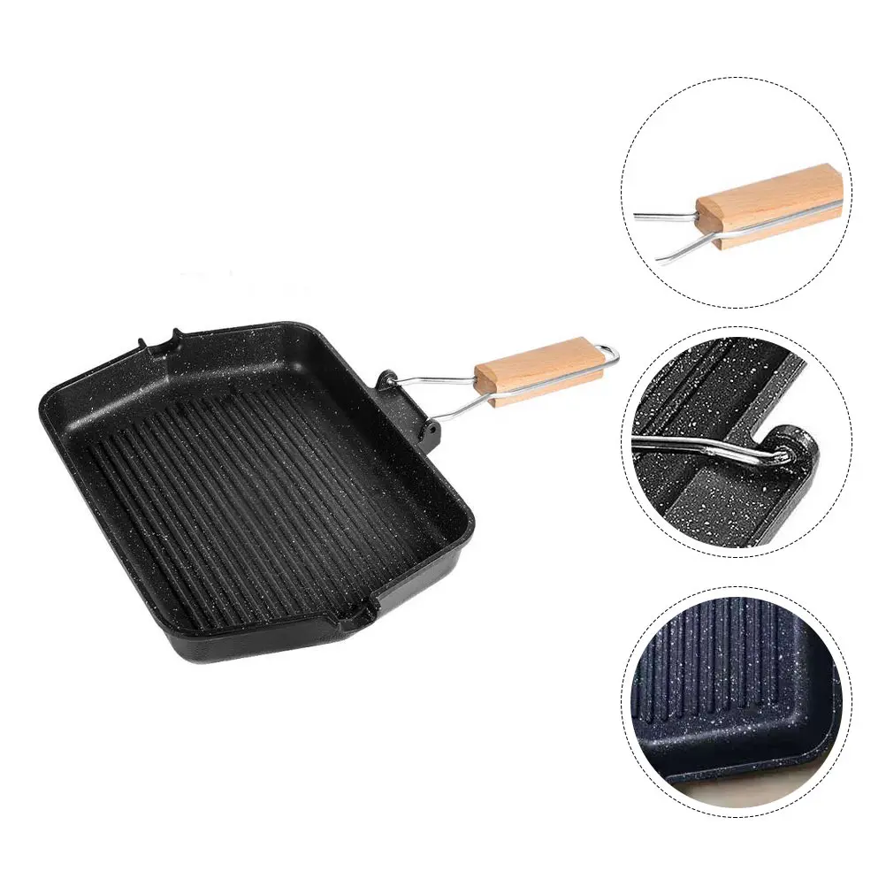 High-Quality Smokeless Frying Pan Non-Stick Barbecue Grill Pan Kitchen Cookware for Fish Steak Eggs Toast