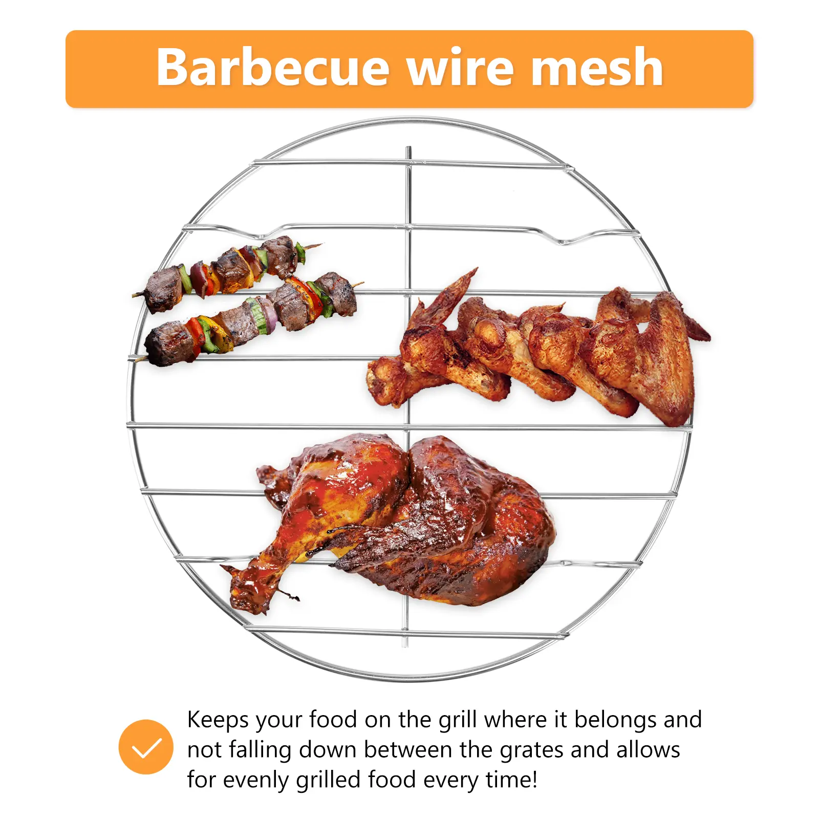 2 Pcs Grills Stainless Steel Barbecue Round Bbq Grate Rack Outdoor Barbeque Silver Barbeques