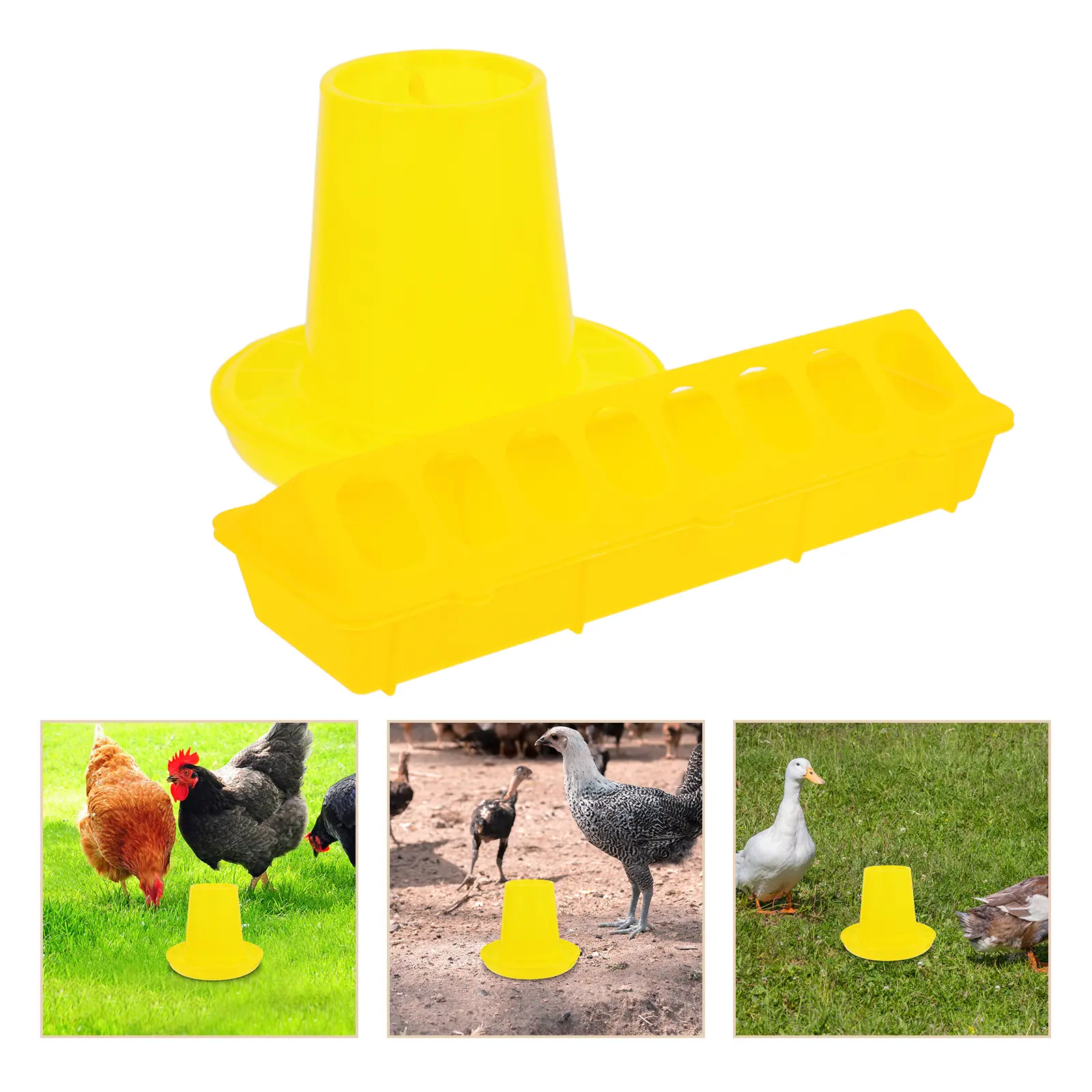 1 set Automatic Chicken Feeder Durable Quail Feeders Long Lasting Farmhouse Pet Cage Water Feeder Container Sturdy Structure