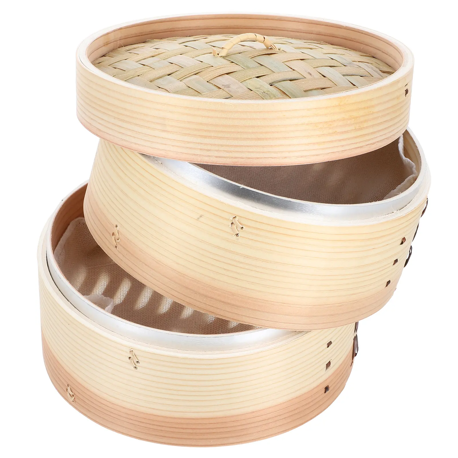 Bamboo Steamer Food Cooking Chinese Drawer Multipurpose Pot Basket Dumplings Soup 2 Layer Even Heat Versatile Kitchen