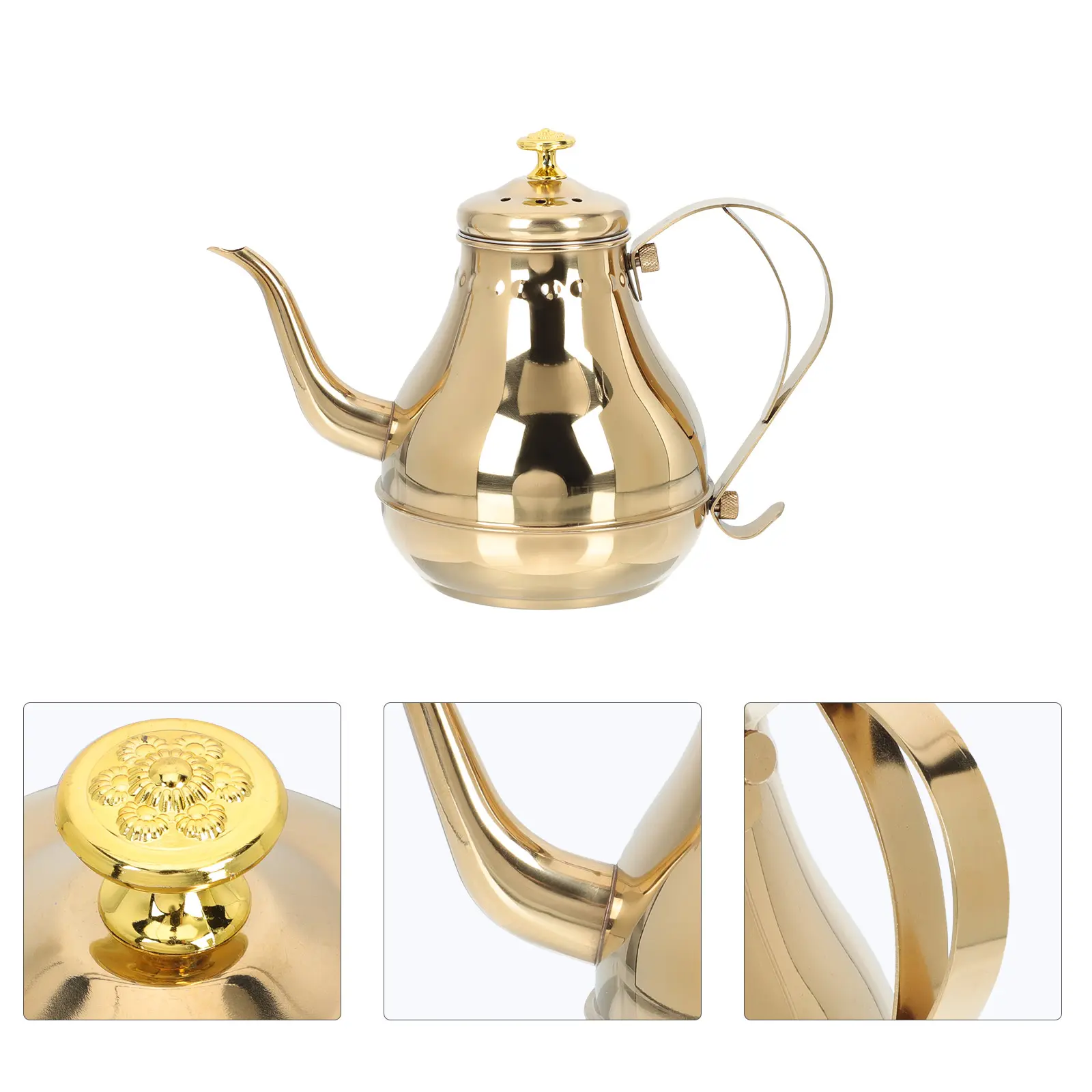 Large Capacity Milk Tea Kettle Stainless Steel Teapot Fine Strainer Heat Resistant Kitchen Barware Practical Easy Cleaning