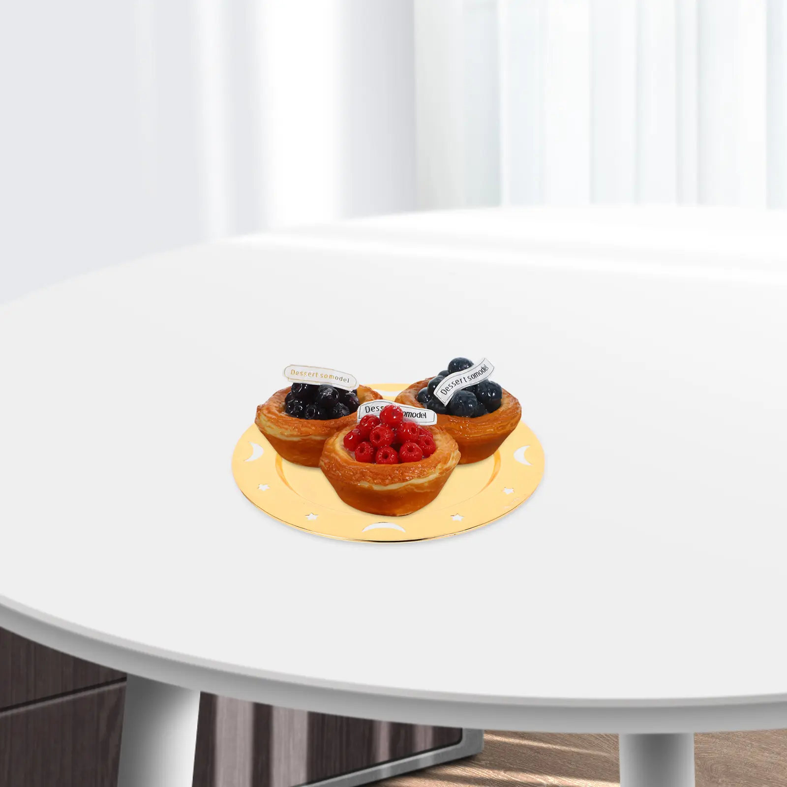 6pcs Metal Trays for Storage Serving Plates Zinc Alloy Jewelry Fruit Snack Display Vintage Home Decor Cake Dessert